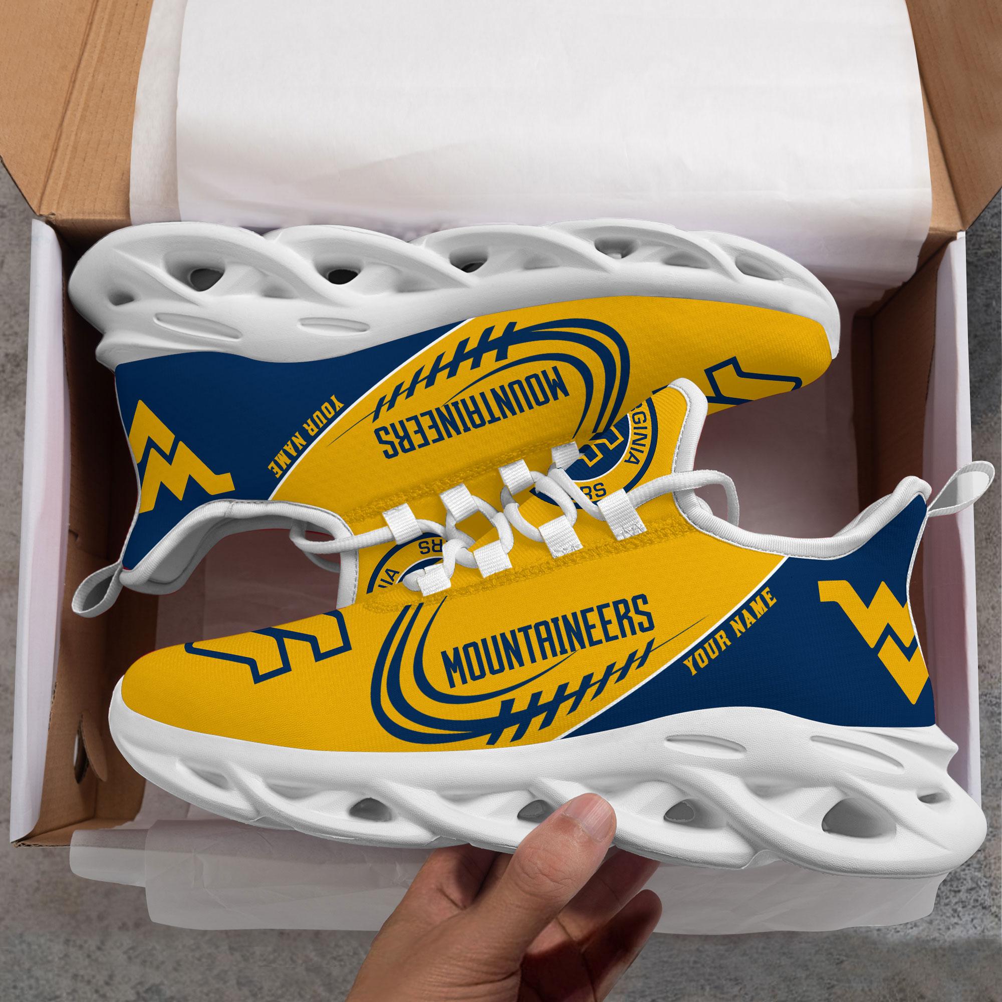 Ideafootwear West Virginia Mountaineers Max Soul Shoes Sneakers For Men And Women