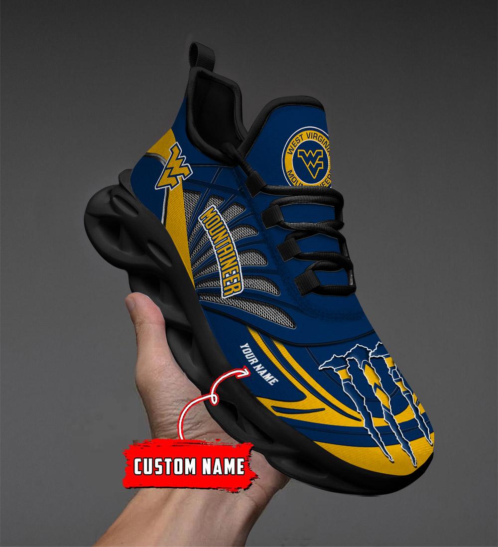 Ideafootwear West Virginia Mountaineers Max Soul Shoes Sneakers For Men And Women