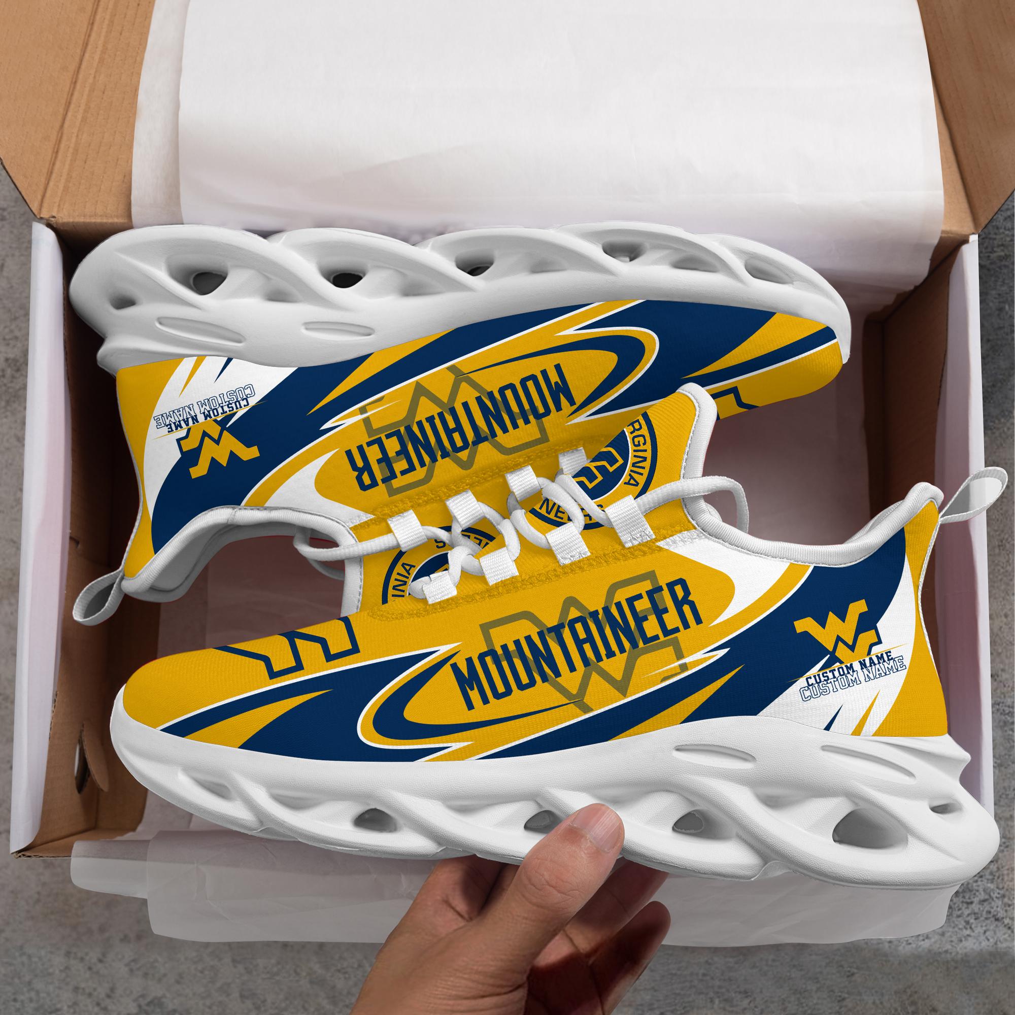 Ideafootwear West Virginia Mountaineers Max Soul Shoes Sneakers For Men And Women