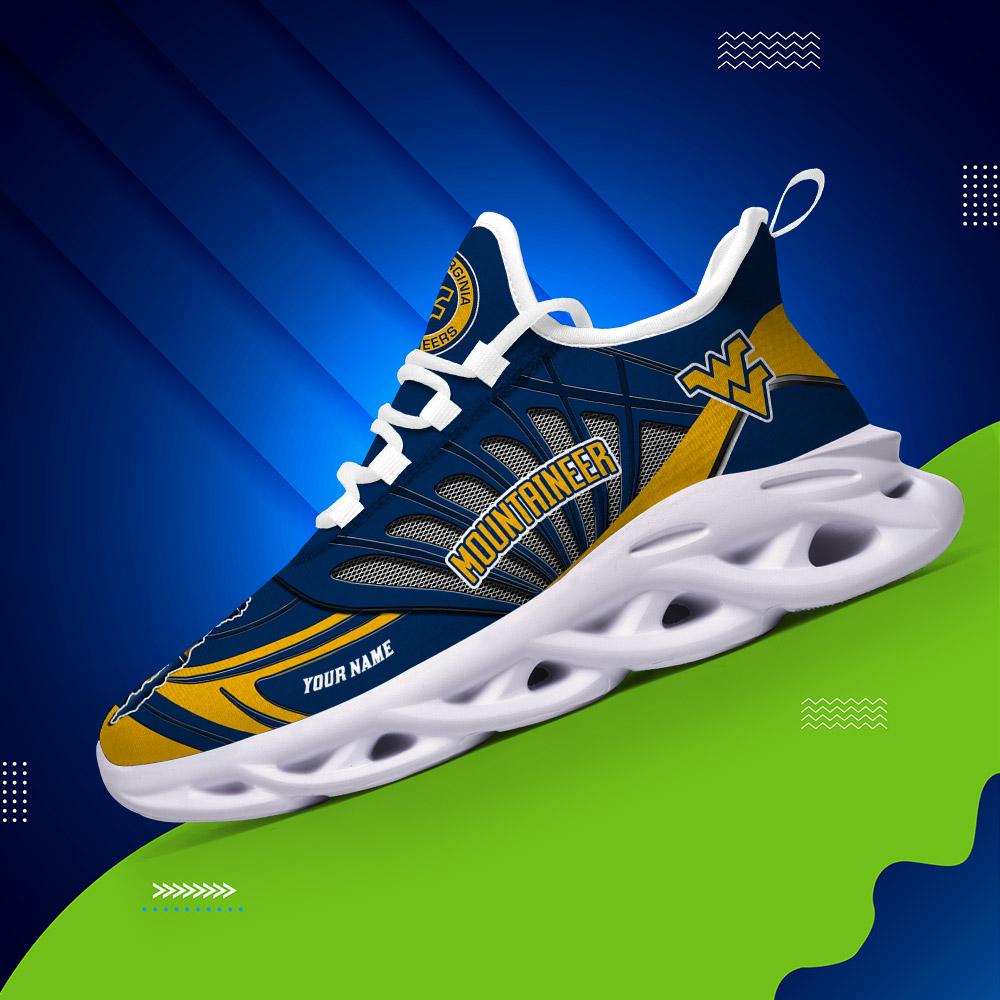 Ideafootwear West Virginia Mountaineers Max Soul Shoes Sneakers For Men And Women
