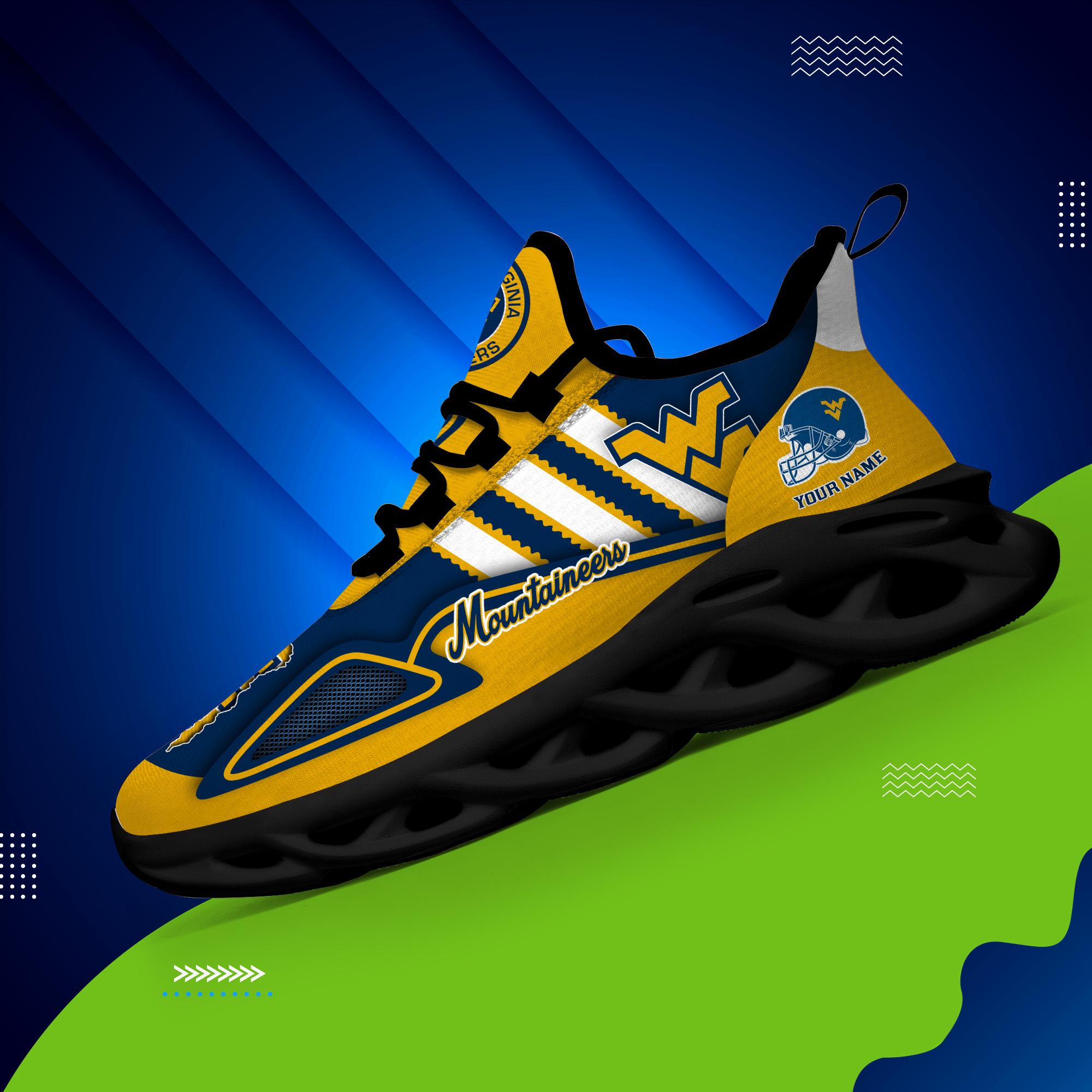 Ideafootwear West Virginia Mountaineers Max Soul Shoes Sneakers For Men And Women
