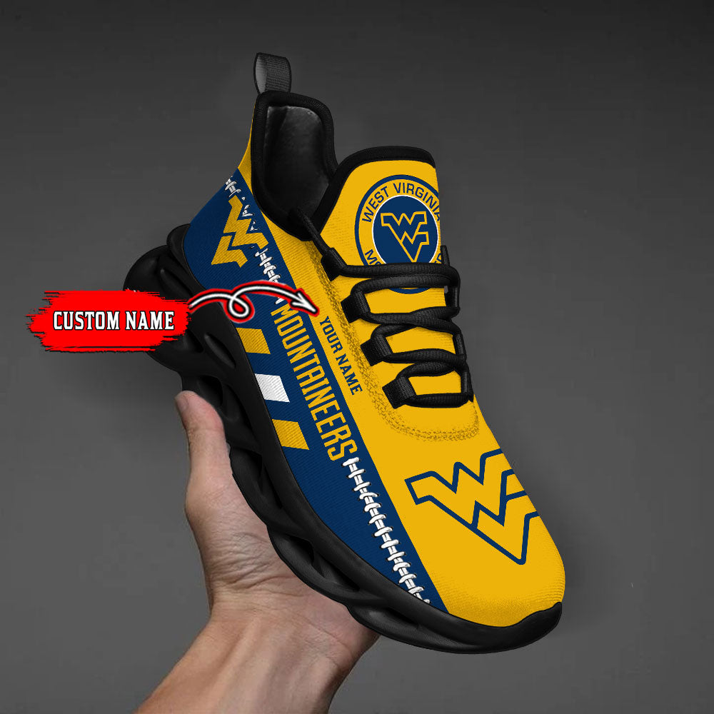 Ideafootwear West Virginia Mountaineers Max Soul Shoes Sneakers For Men And Women