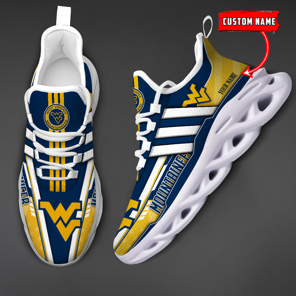 Ideafootwear West Virginia Mountaineers Max Soul Shoes Sneakers For Men And Women