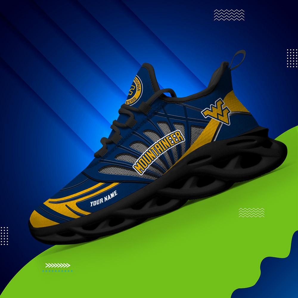 Ideafootwear West Virginia Mountaineers Max Soul Shoes Sneakers For Men And Women