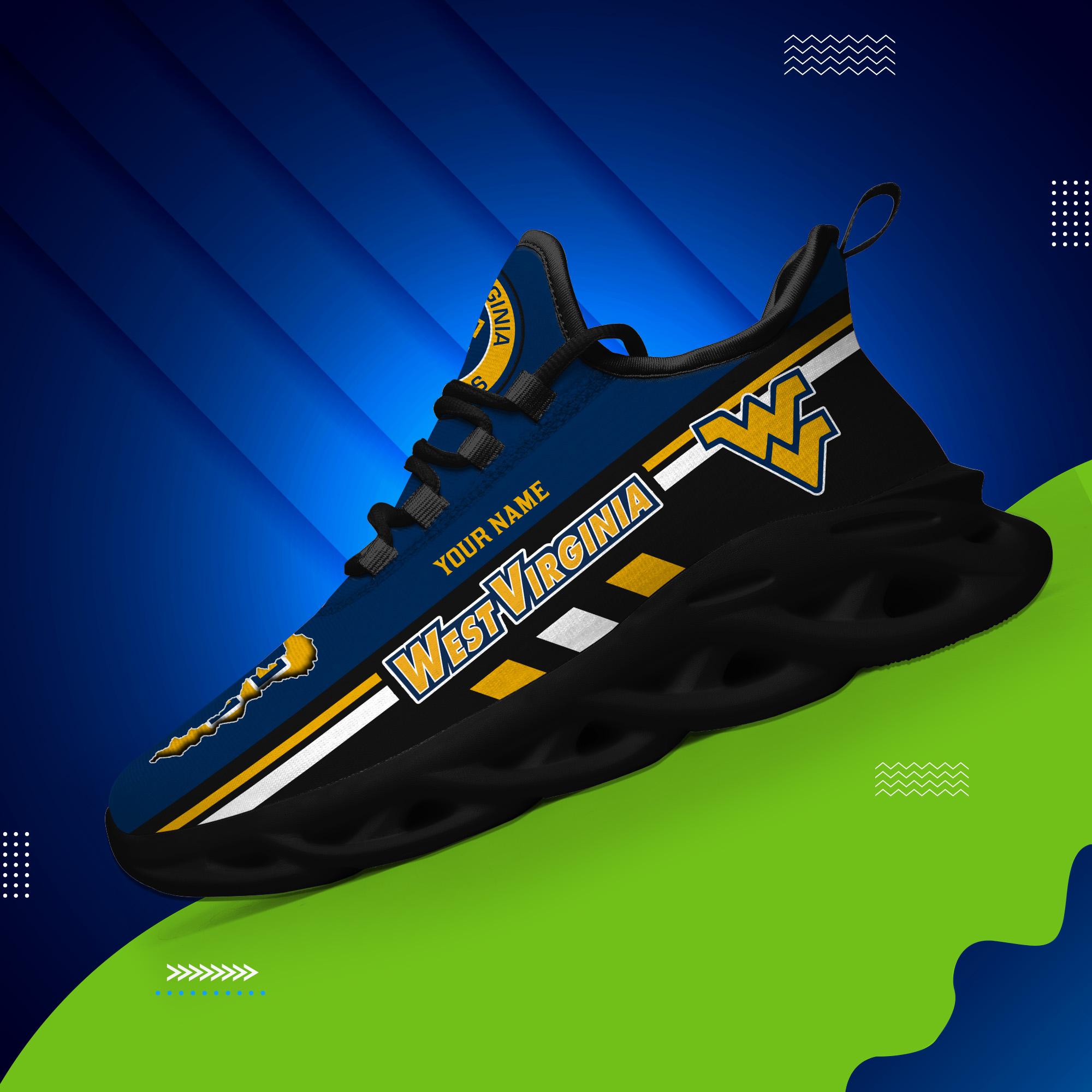 Ideafootwear West Virginia Mountaineers Max Soul Shoes Sneakers For Men And Women