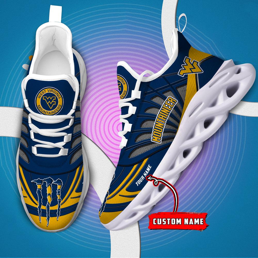 Ideafootwear West Virginia Mountaineers Max Soul Shoes Sneakers For Men And Women