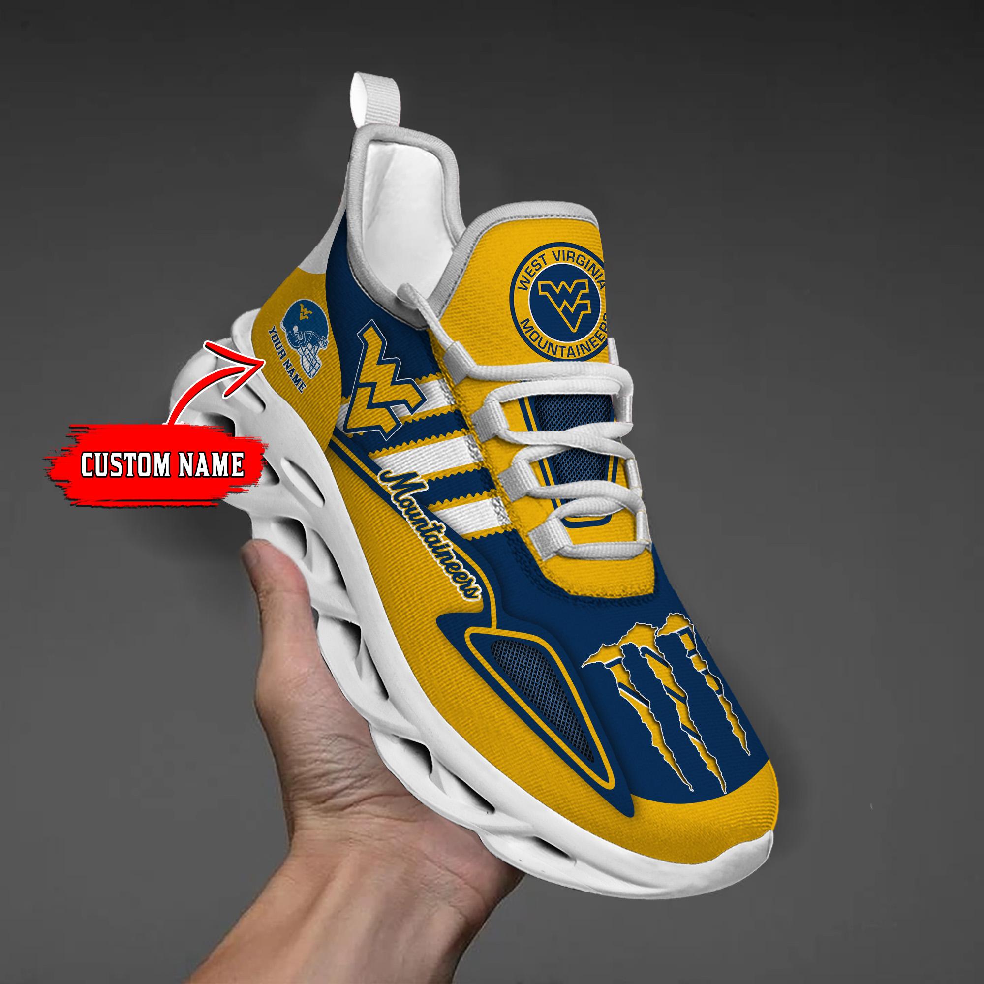 Ideafootwear West Virginia Mountaineers Max Soul Shoes Sneakers For Men And Women