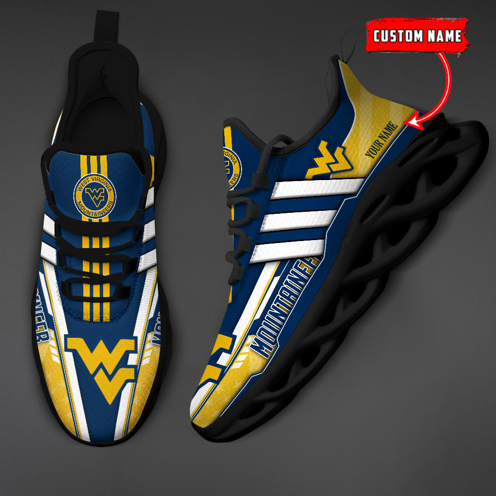 Ideafootwear West Virginia Mountaineers Max Soul Shoes Sneakers For Men And Women