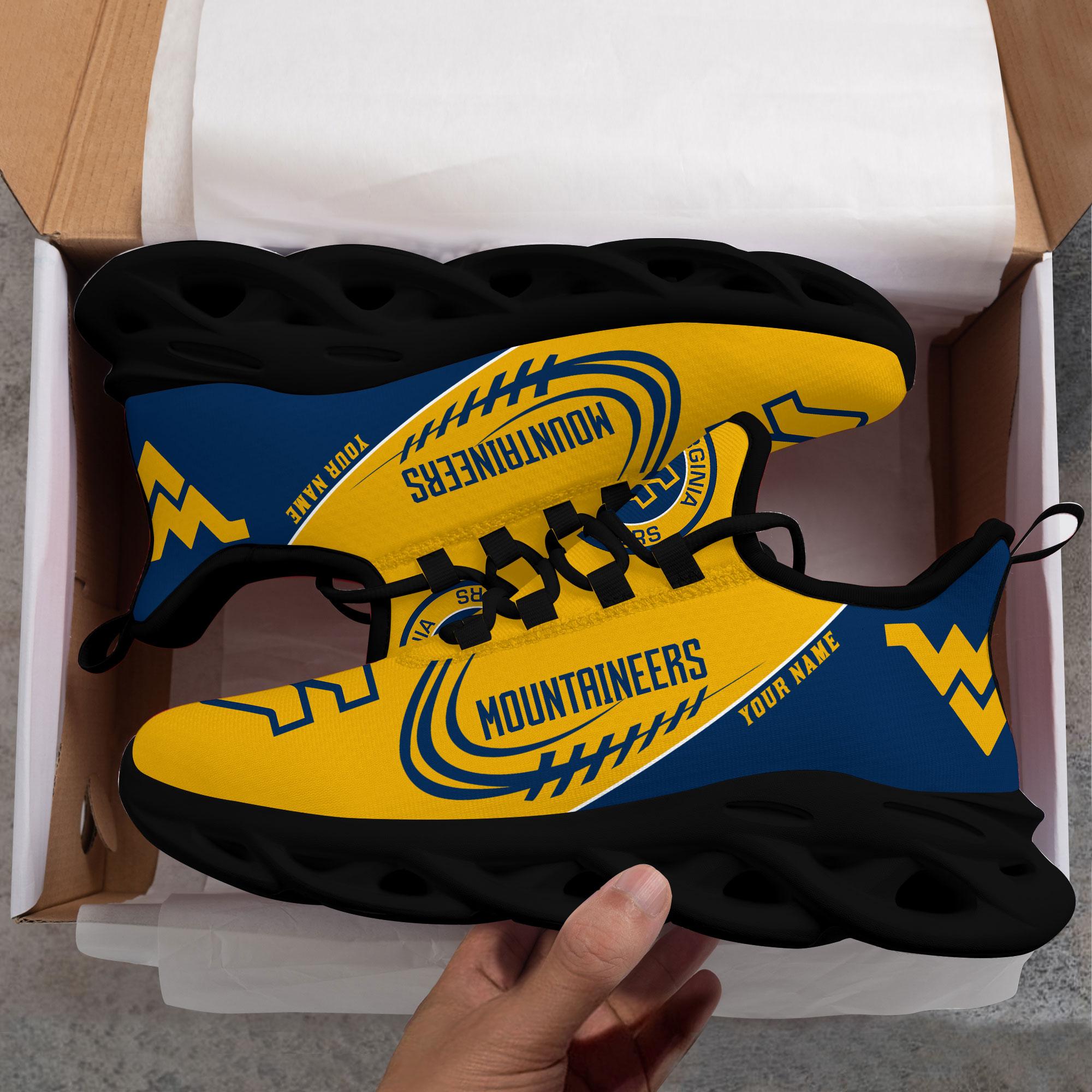 Ideafootwear West Virginia Mountaineers Max Soul Shoes Sneakers For Men And Women