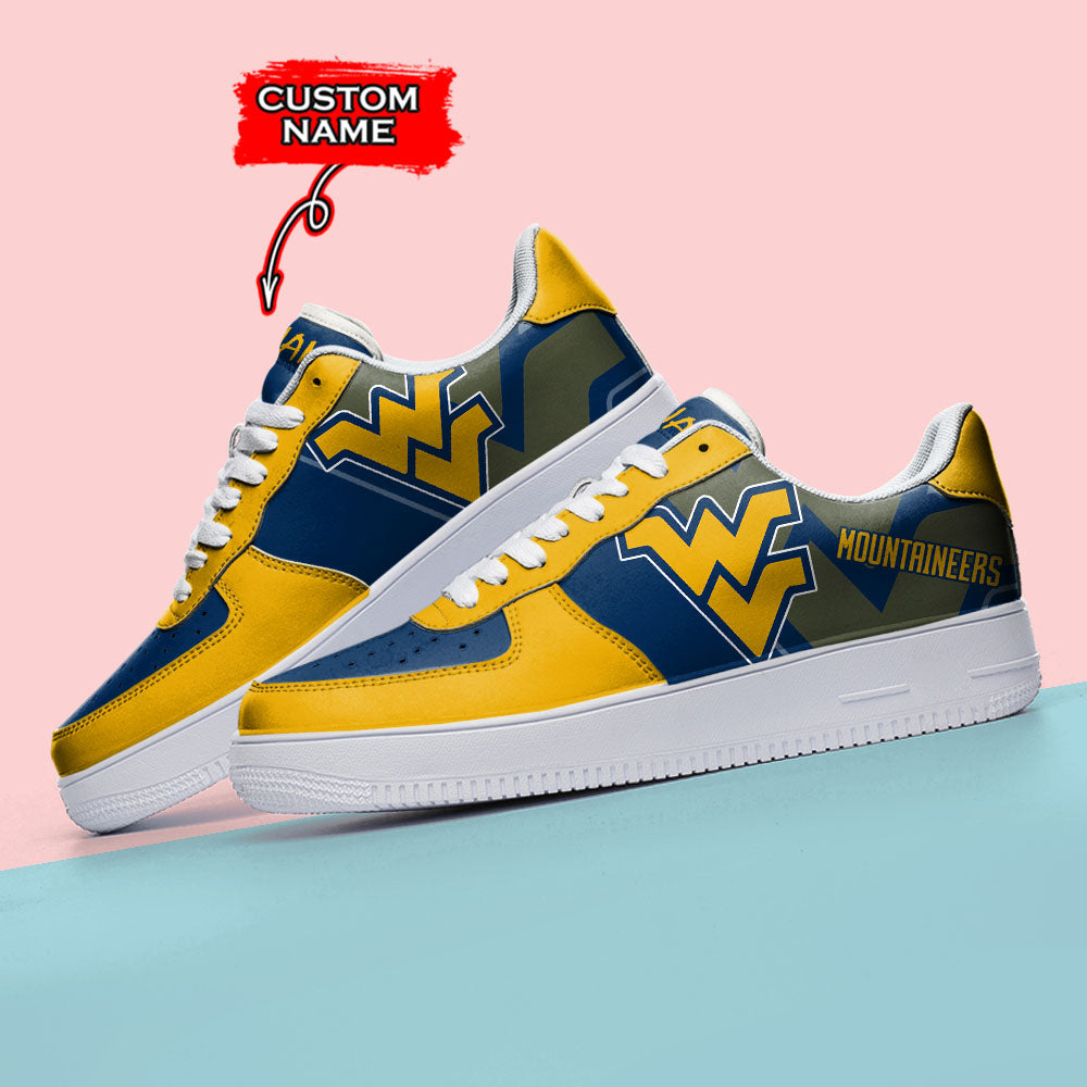 Ideafootwear West Virginia Mountaineers NCAA Air Low-Top Sneakers Shoes For Men And Women
