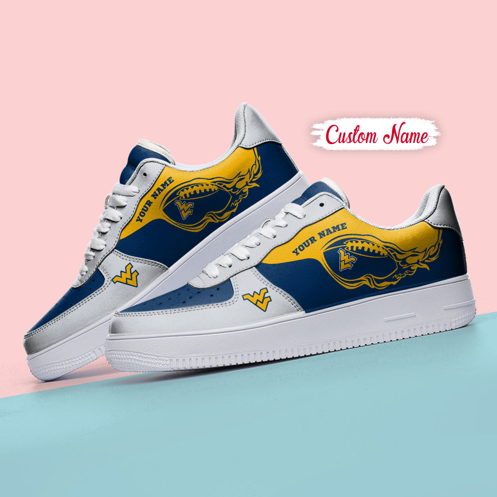 Ideafootwear West Virginia Mountaineers NCAA Air Low-Top Sneakers Shoes For Men And Women