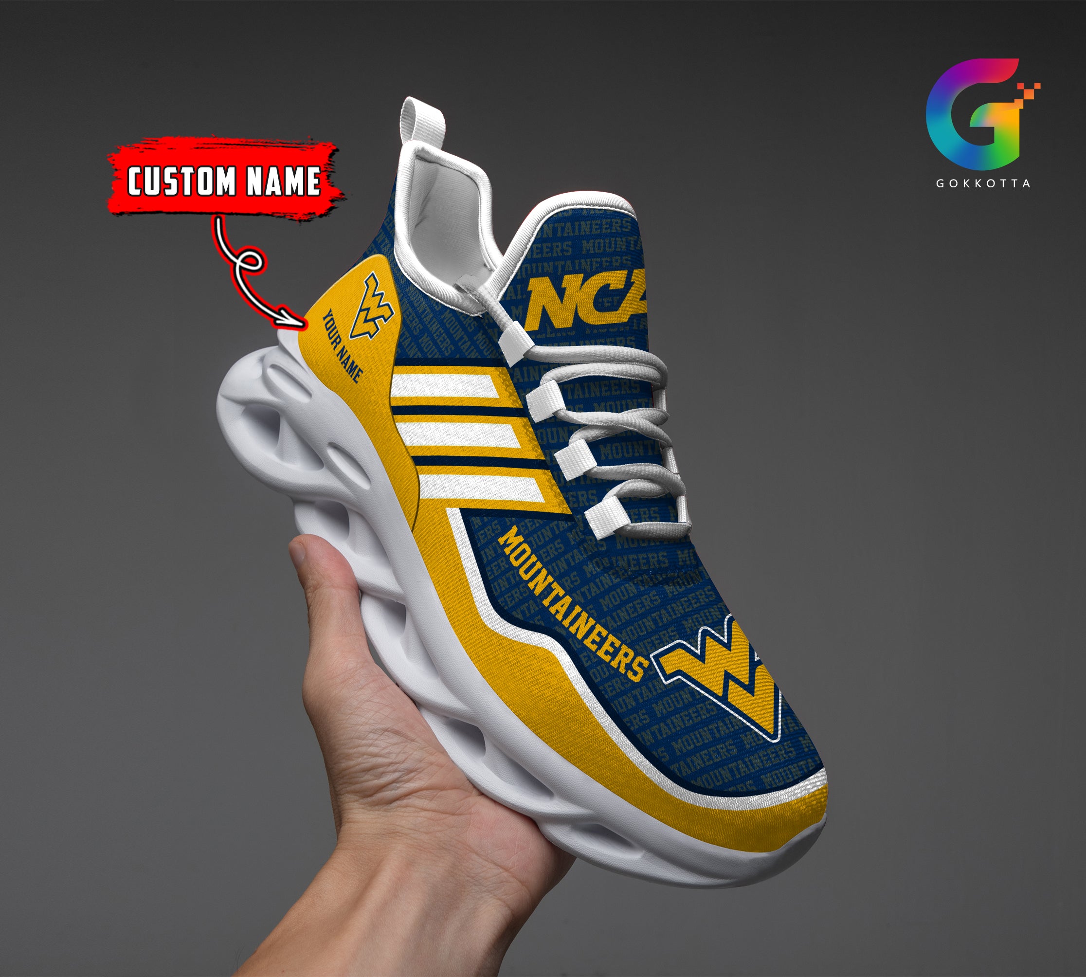 Ideafootwear West Virginia Mountaineers NCAA Max Soul Shoes Sneakers For Men And Women