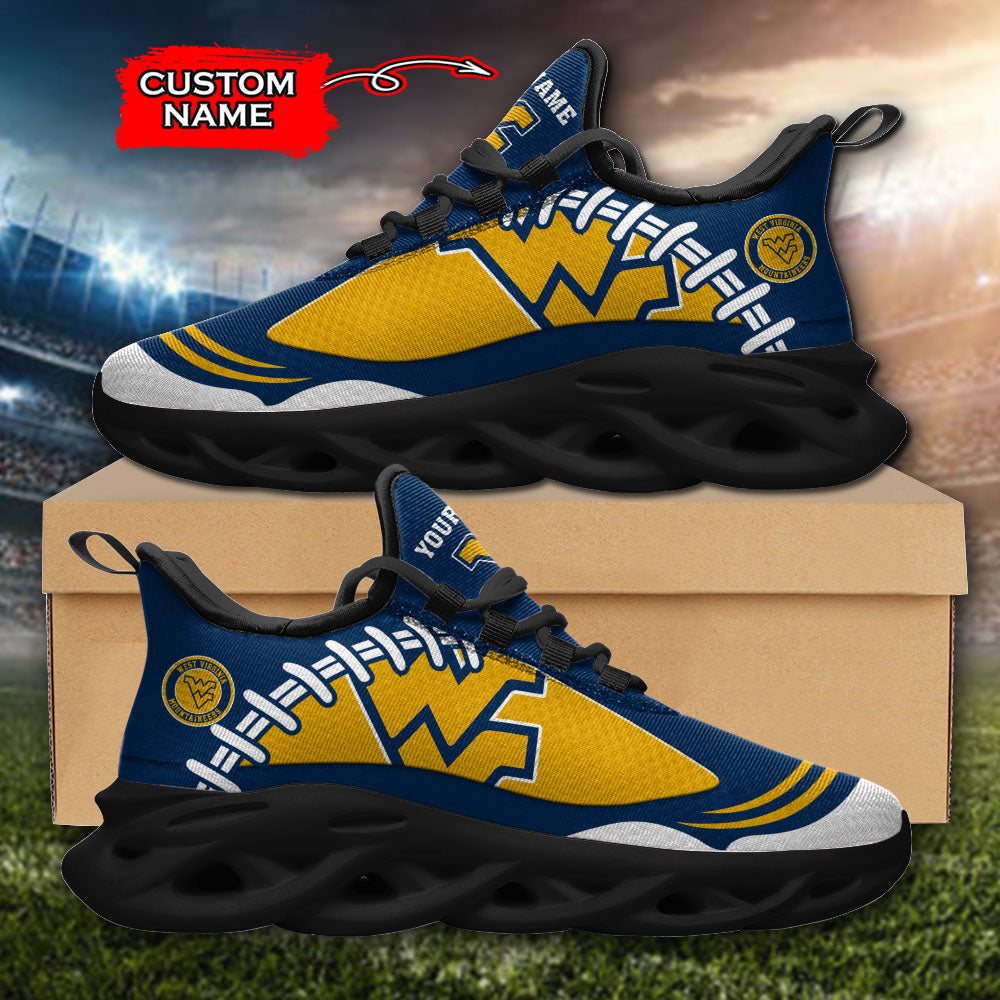 Ideafootwear West Virginia Mountaineers NCAA Max Soul Shoes Sneakers For Men And Women