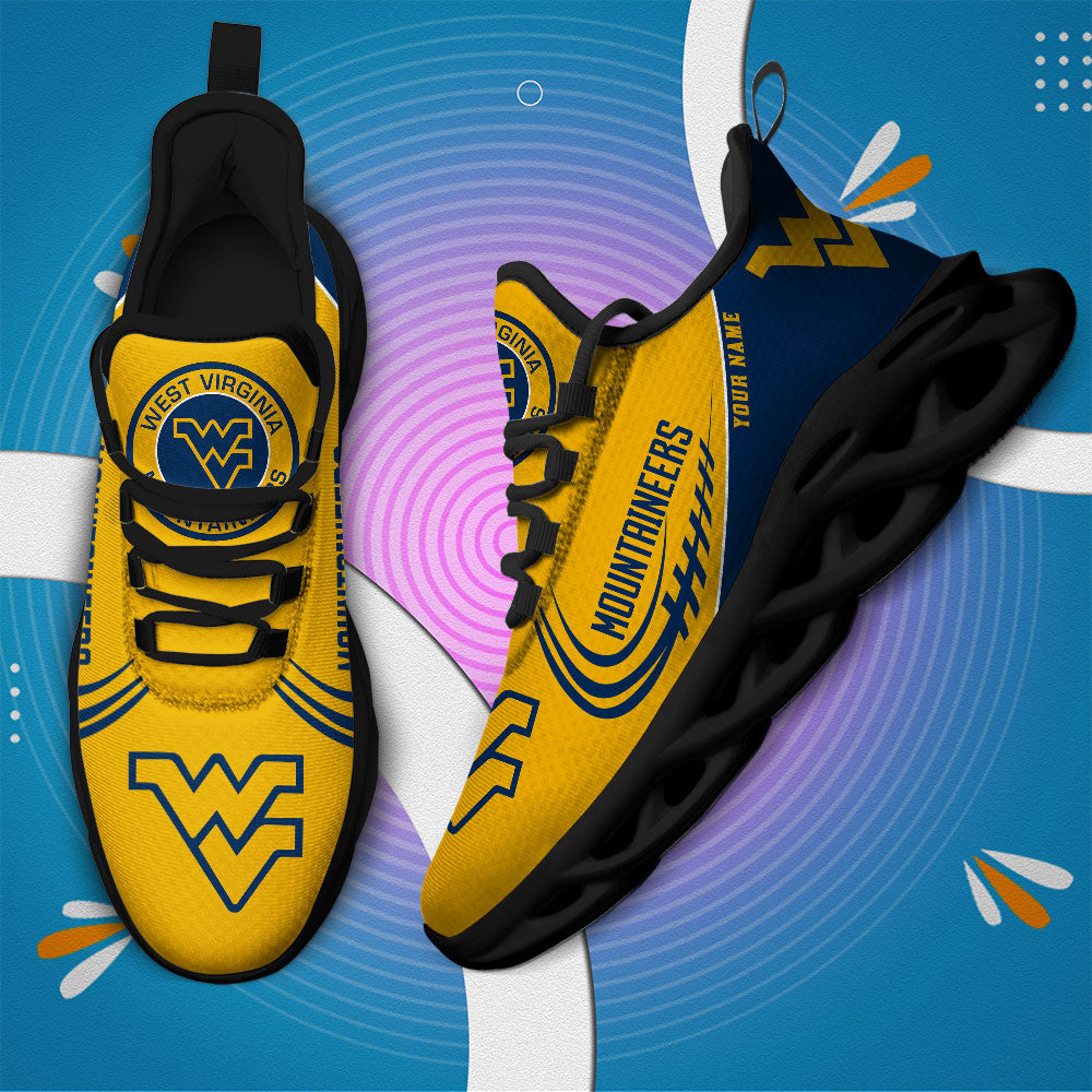 Ideafootwear West Virginia Mountaineers NCAA Max Soul Shoes Sneakers For Men And Women