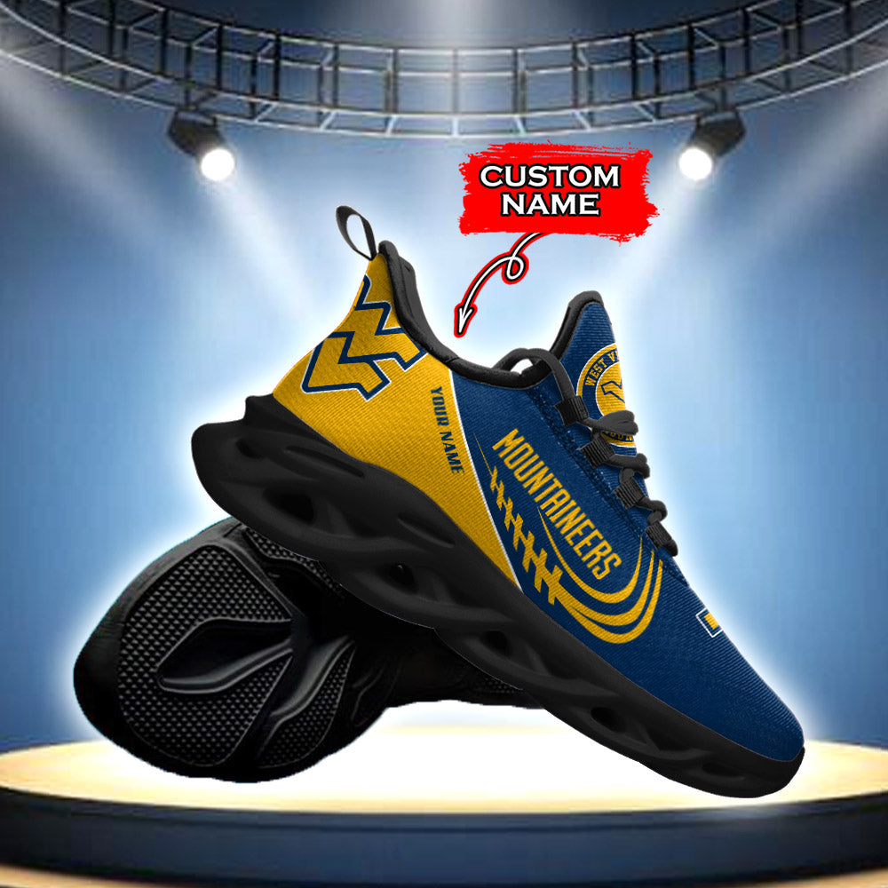 Ideafootwear West Virginia Mountaineers NCAA Max Soul Shoes Sneakers For Men And Women