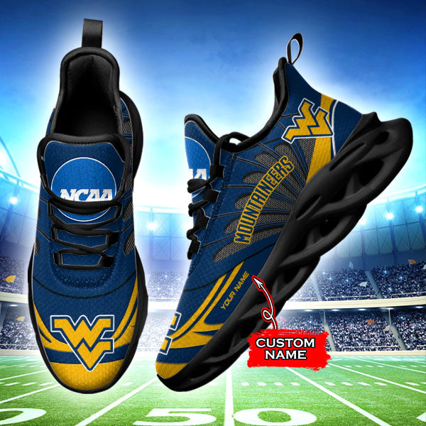 Ideafootwear West Virginia Mountaineers NCAA Max Soul Shoes Sneakers For Men And Women