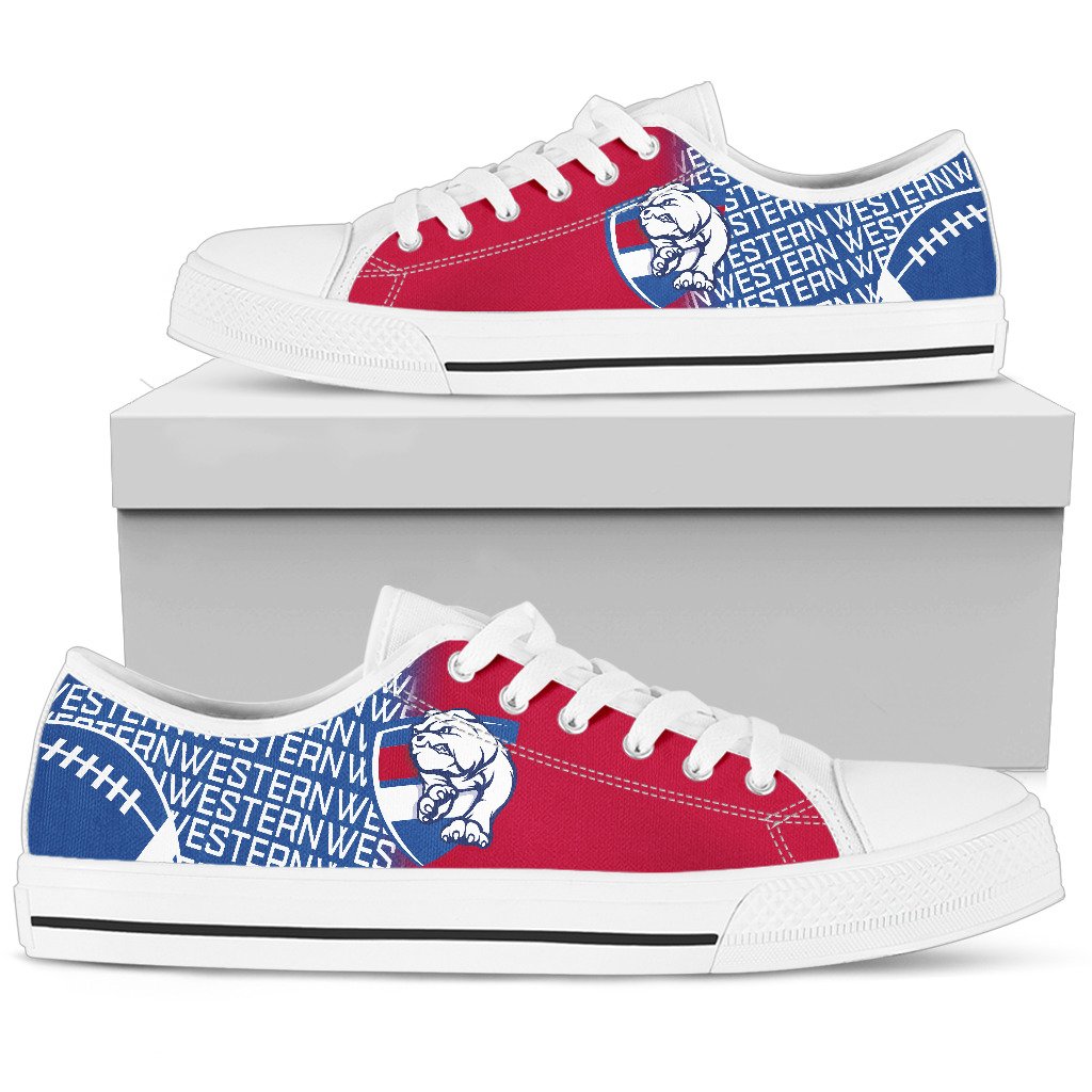 Ideafootwear Western Bulldogs Low Top Canvas Sneakers Shoes For Men And Women