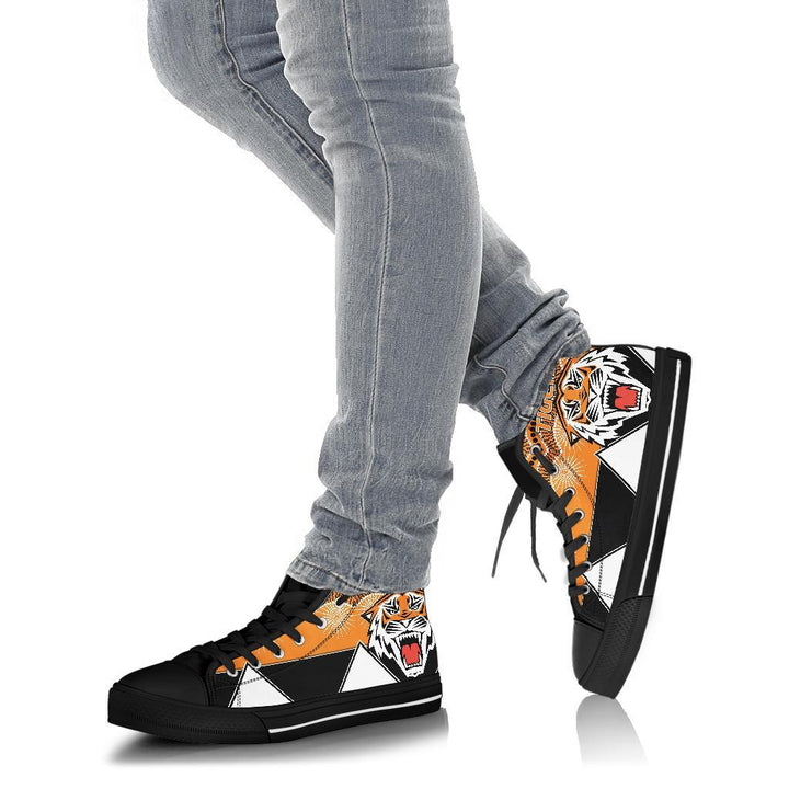 Ideafootwear Wests Tigers High Top Canvas Sneakers Shoes For Men And Women