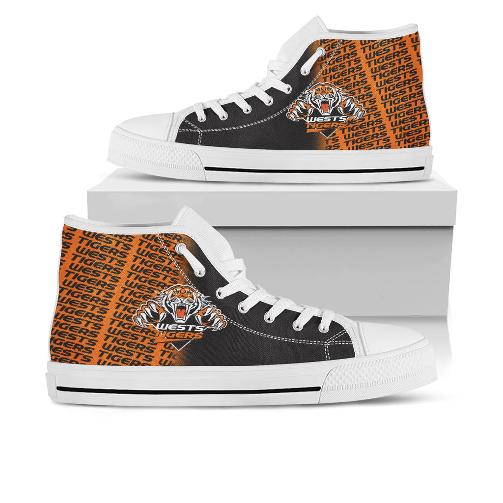 Ideafootwear Wests Tigers High Top Canvas Sneakers Shoes For Men And Women