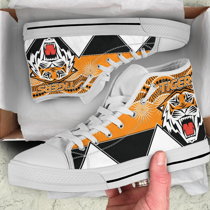 Ideafootwear Wests Tigers High Top Canvas Sneakers Shoes For Men And Women