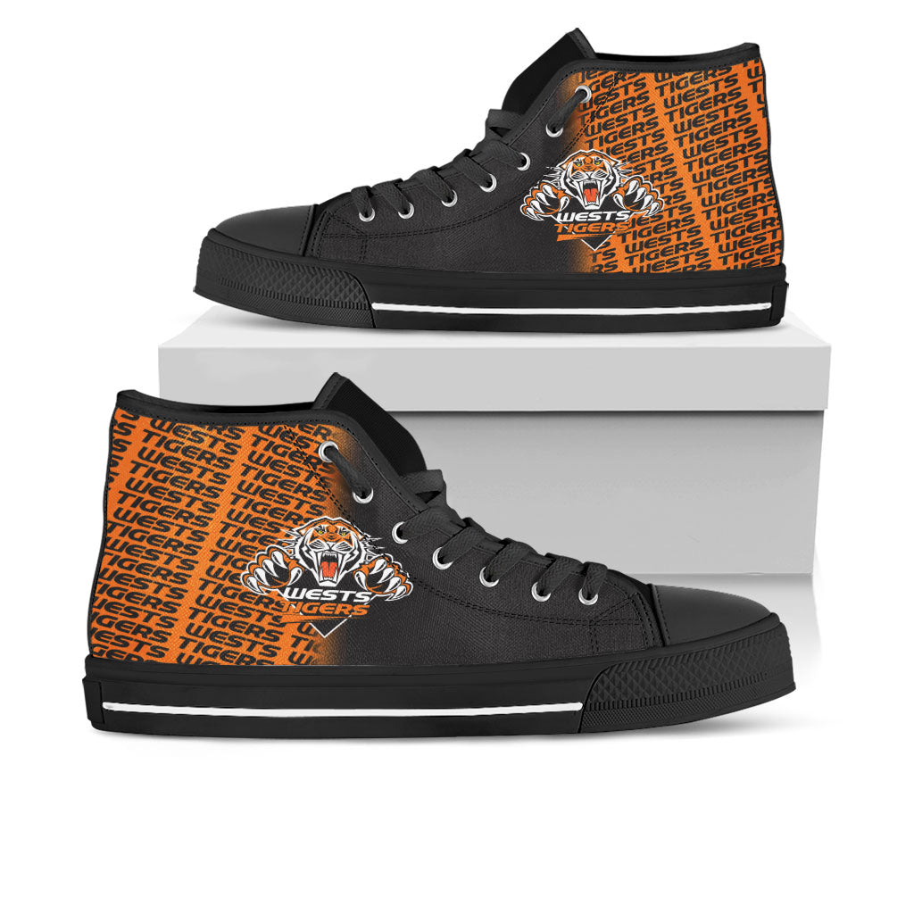 Ideafootwear Wests Tigers High Top Canvas Sneakers Shoes For Men And Women