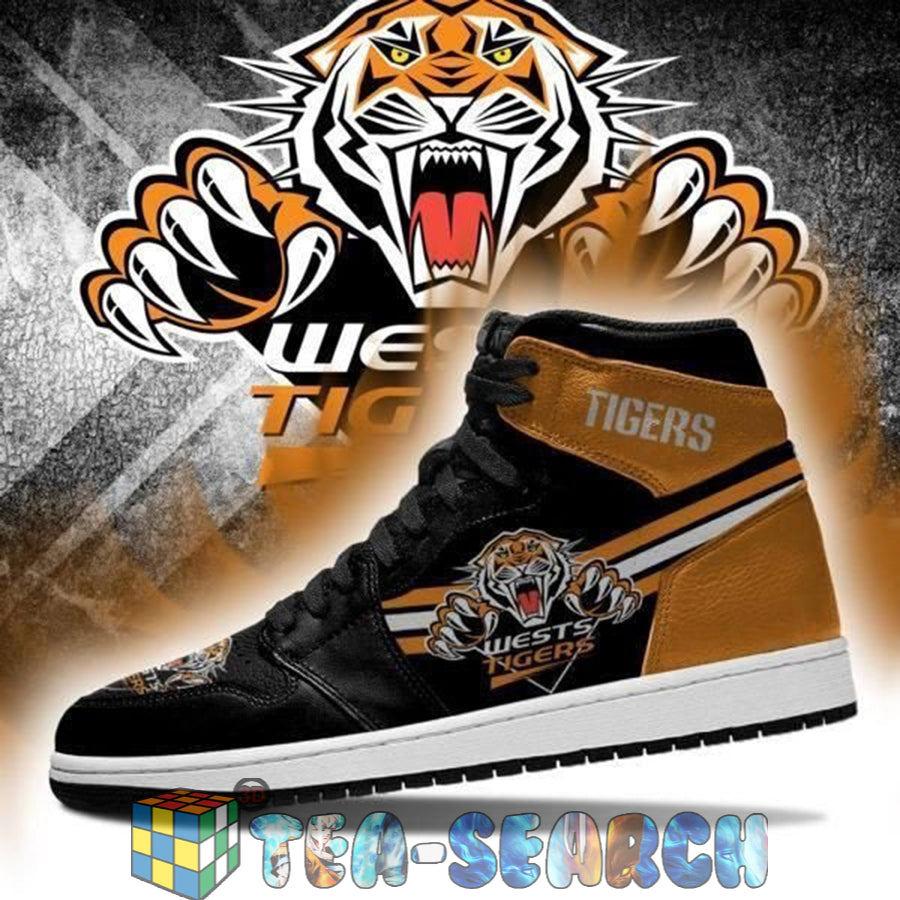 Ideafootwear Wests Tigers NRL AJ1 High Sneakers Shoes For Men And Women