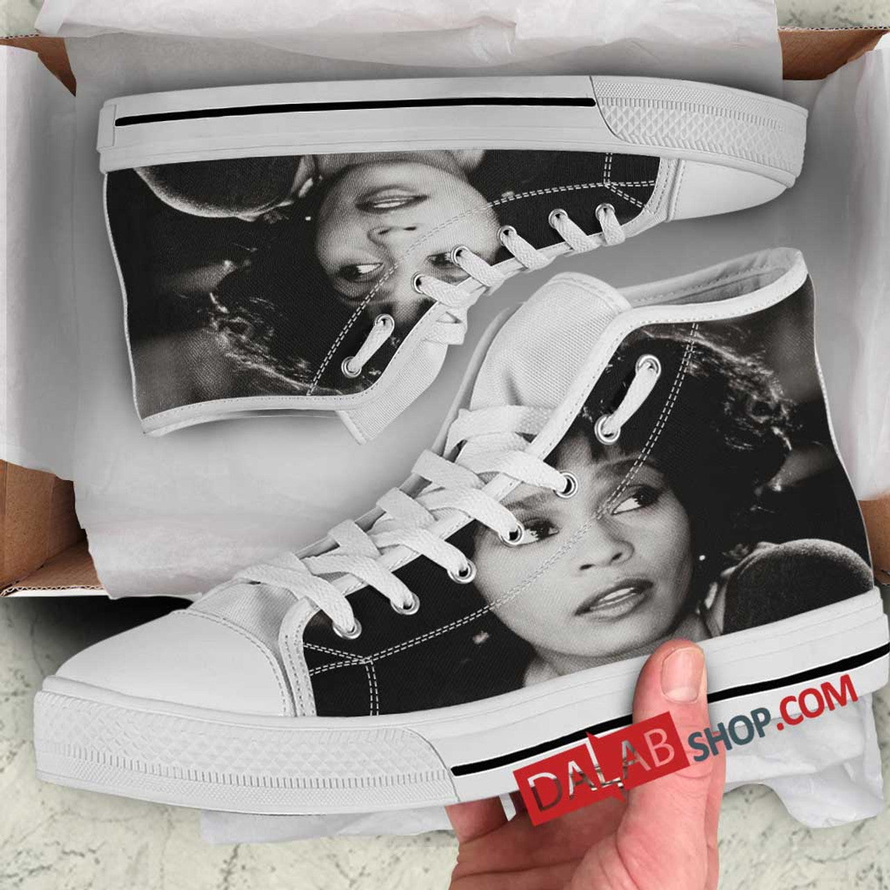 Ideafootwear Whitney Houston High Top Canvas Sneakers Shoes For Men And Women