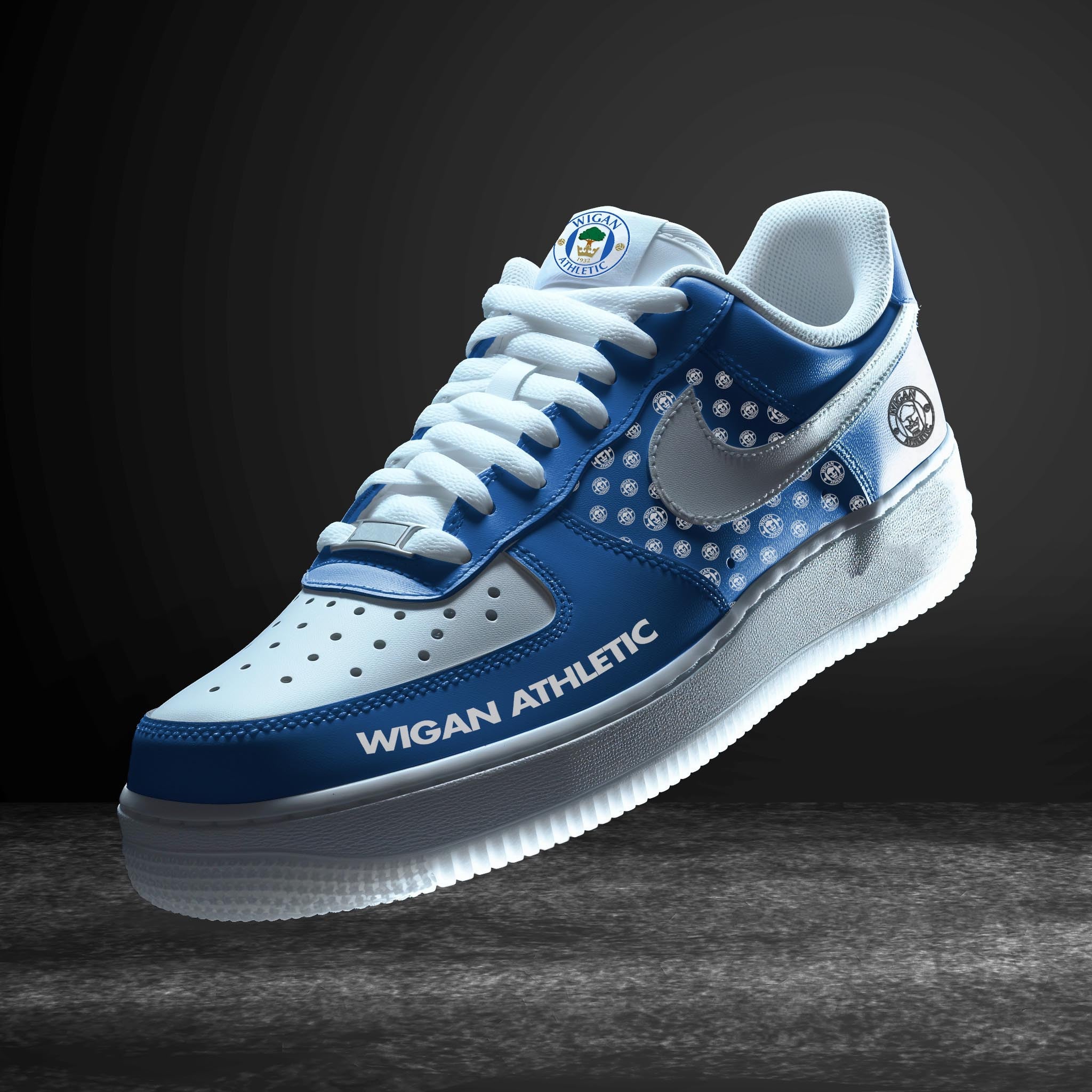 Ideafootwear Wigan Athletic EPL Air Low-Top Sneakers Shoes For Men And Women