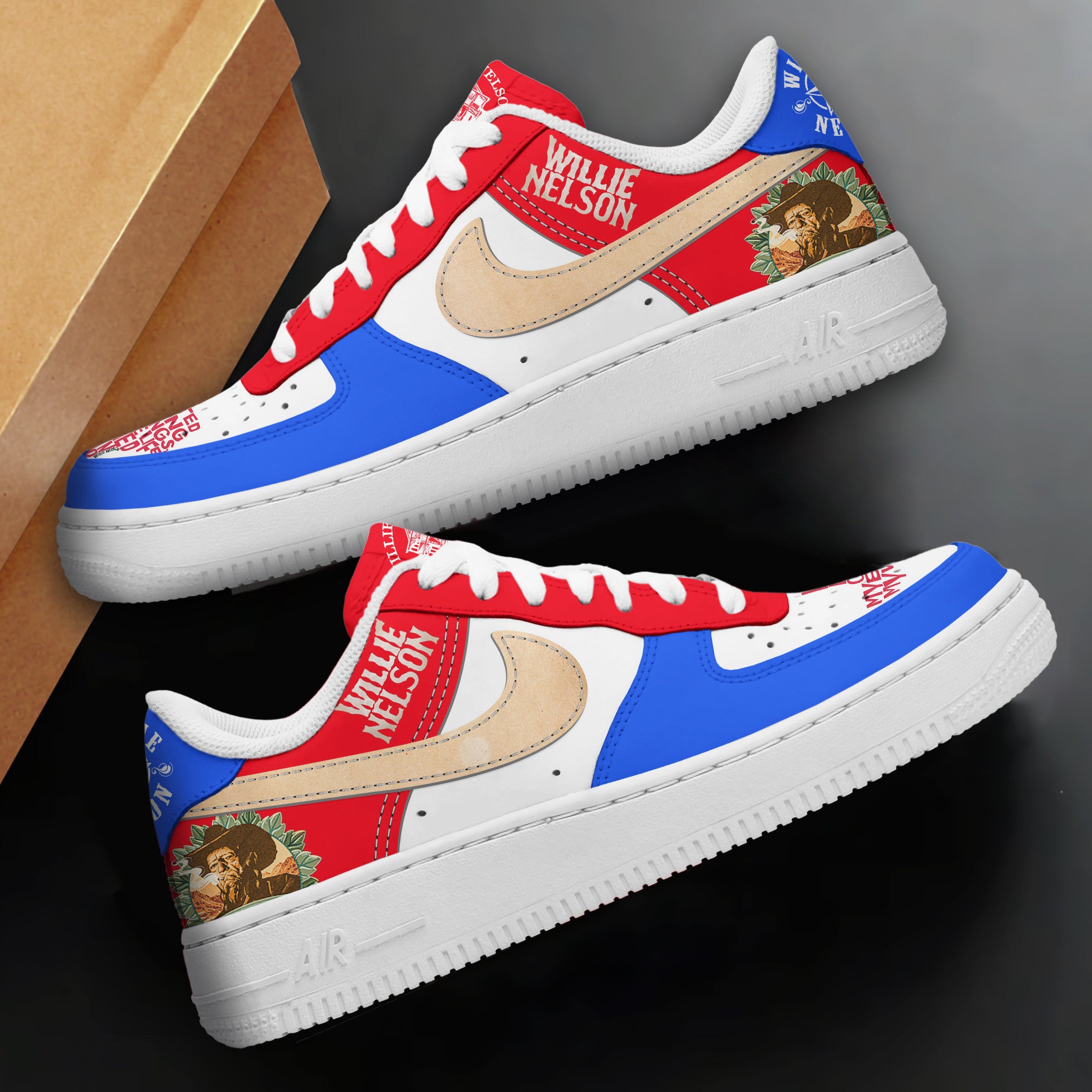 Ideafootwear Willie Nelson Air Low-Top Sneakers Shoes For Men And Women