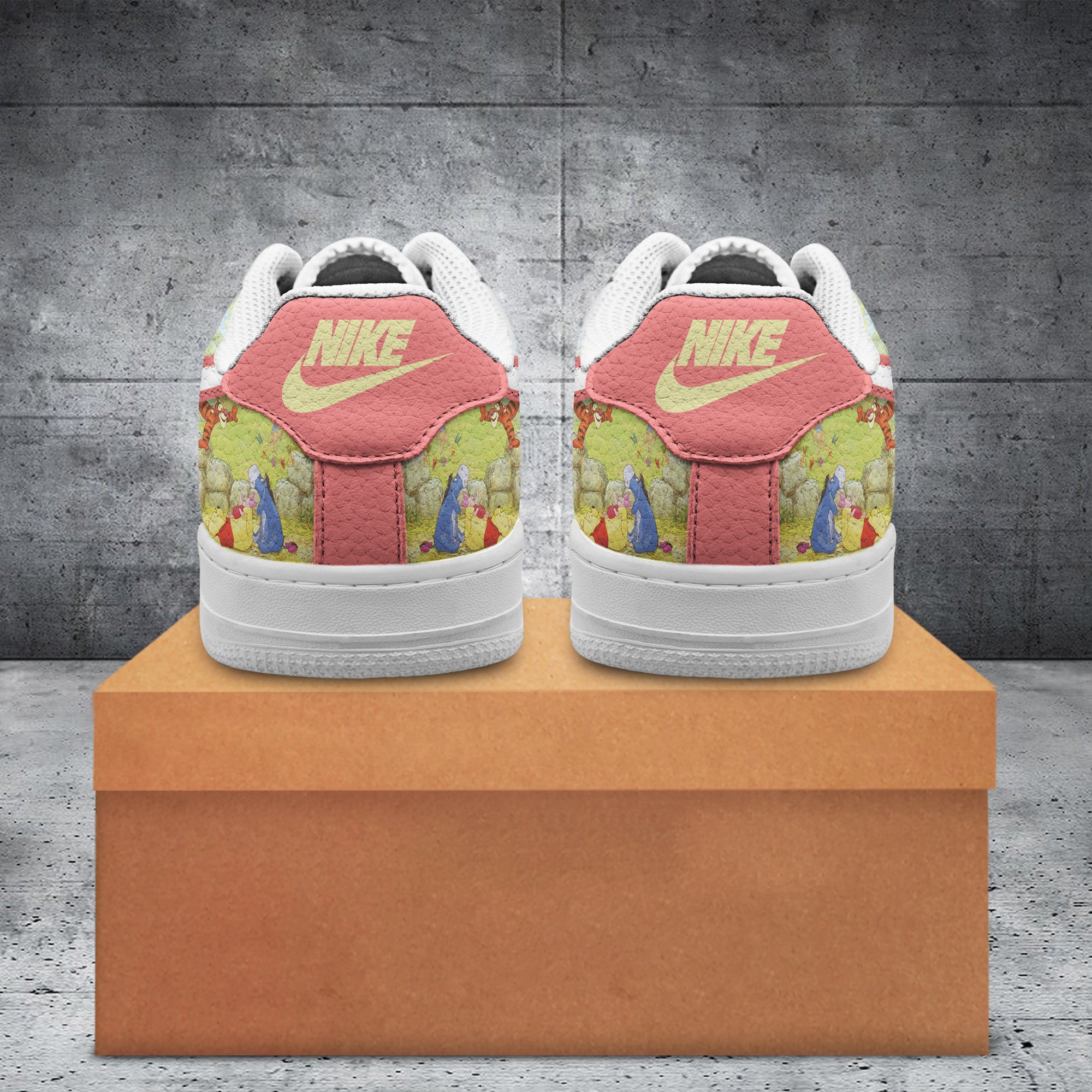 Ideafootwear Winnie The Pooh Air Low-Top Sneakers Shoes For Men And Women