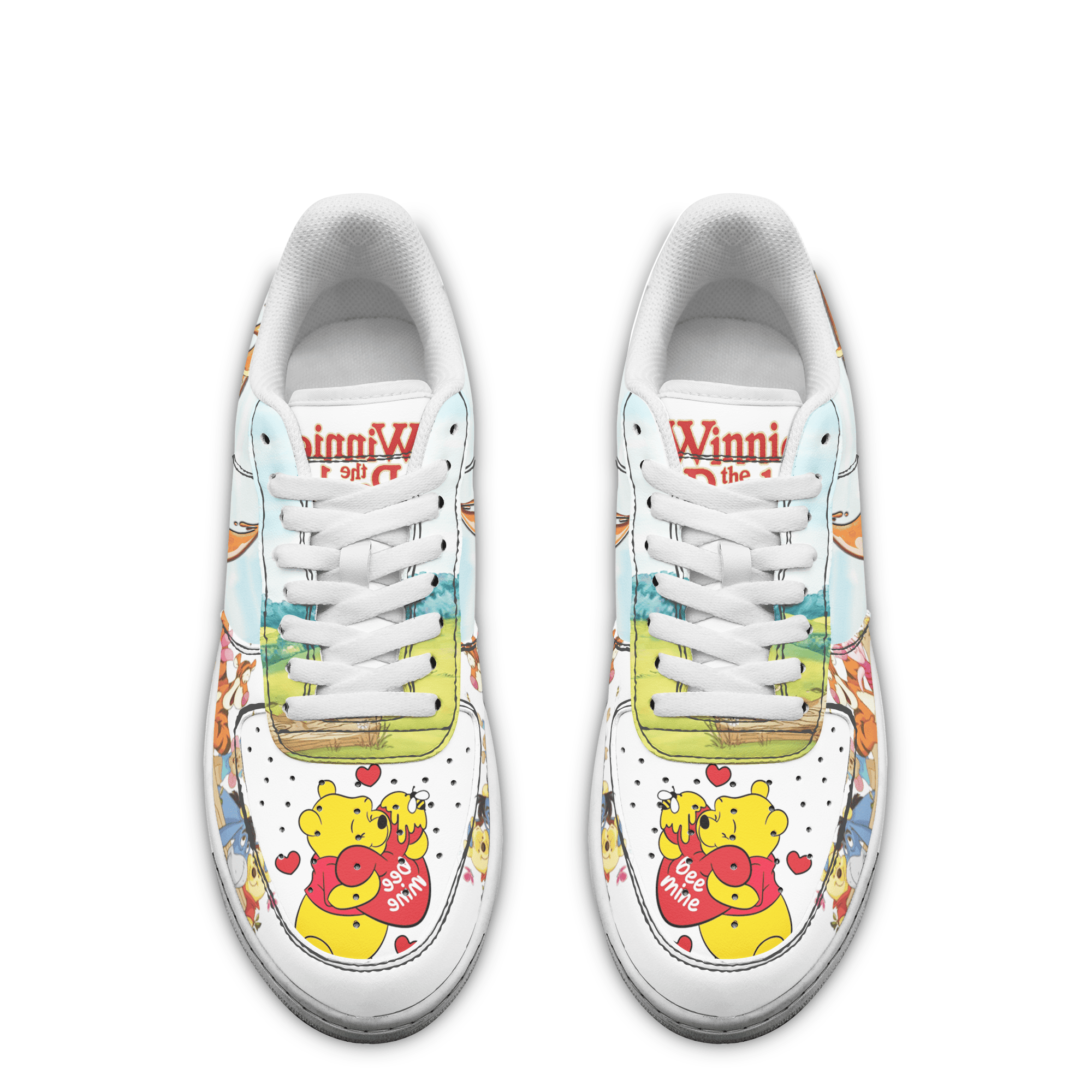 Ideafootwear Winnie The Pooh Air Low-Top Sneakers Shoes For Men And Women