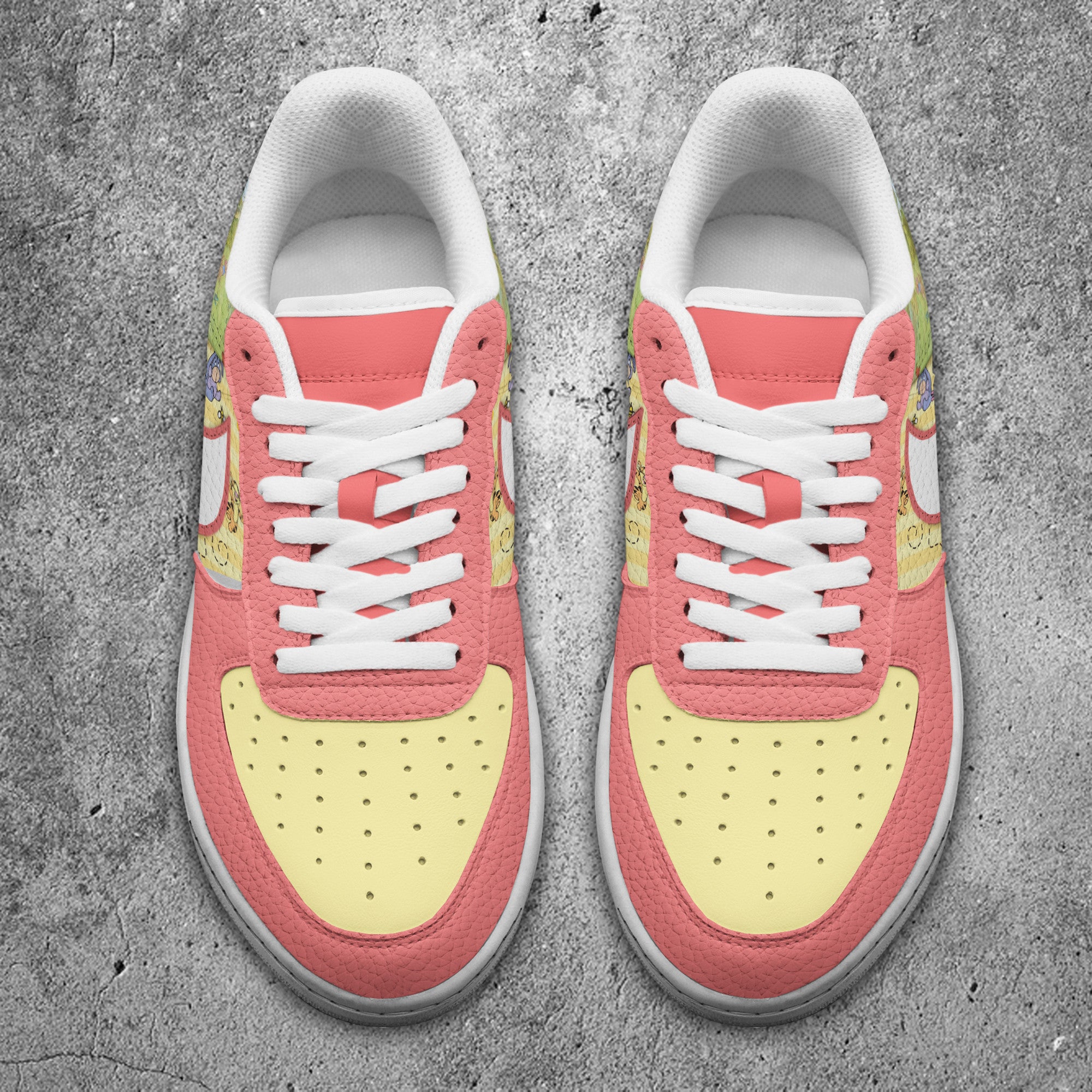 Ideafootwear Winnie The Pooh Air Low-Top Sneakers Shoes For Men And Women