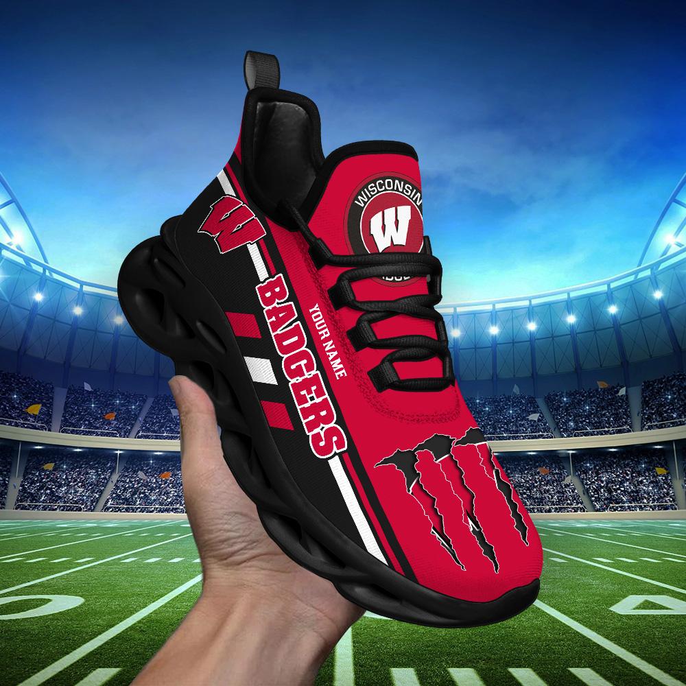 Ideafootwear Wisconsin Badgers Max Soul Shoes Sneakers For Men And Women