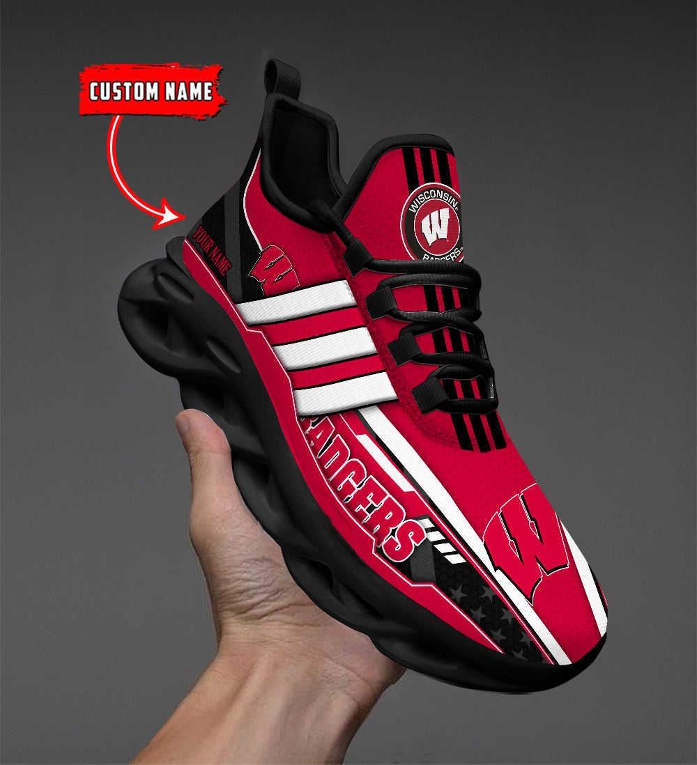 Ideafootwear Wisconsin Badgers Max Soul Shoes Sneakers For Men And Women