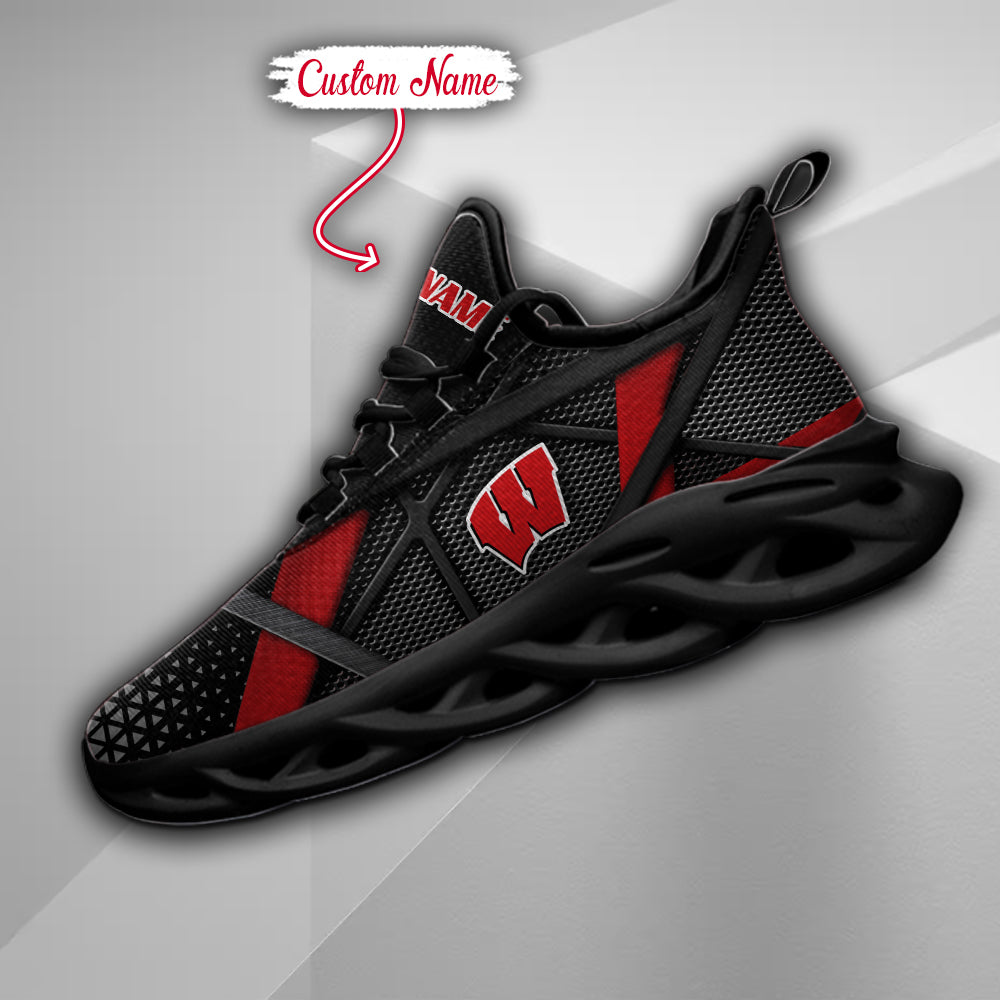 Ideafootwear Wisconsin Badgers NCAA Max Soul Shoes Sneakers For Men And Women