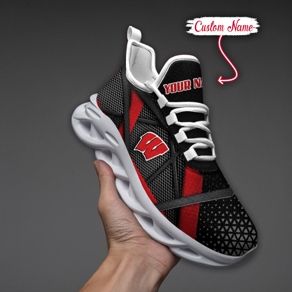 Ideafootwear Wisconsin Badgers NCAA Max Soul Shoes Sneakers For Men And Women