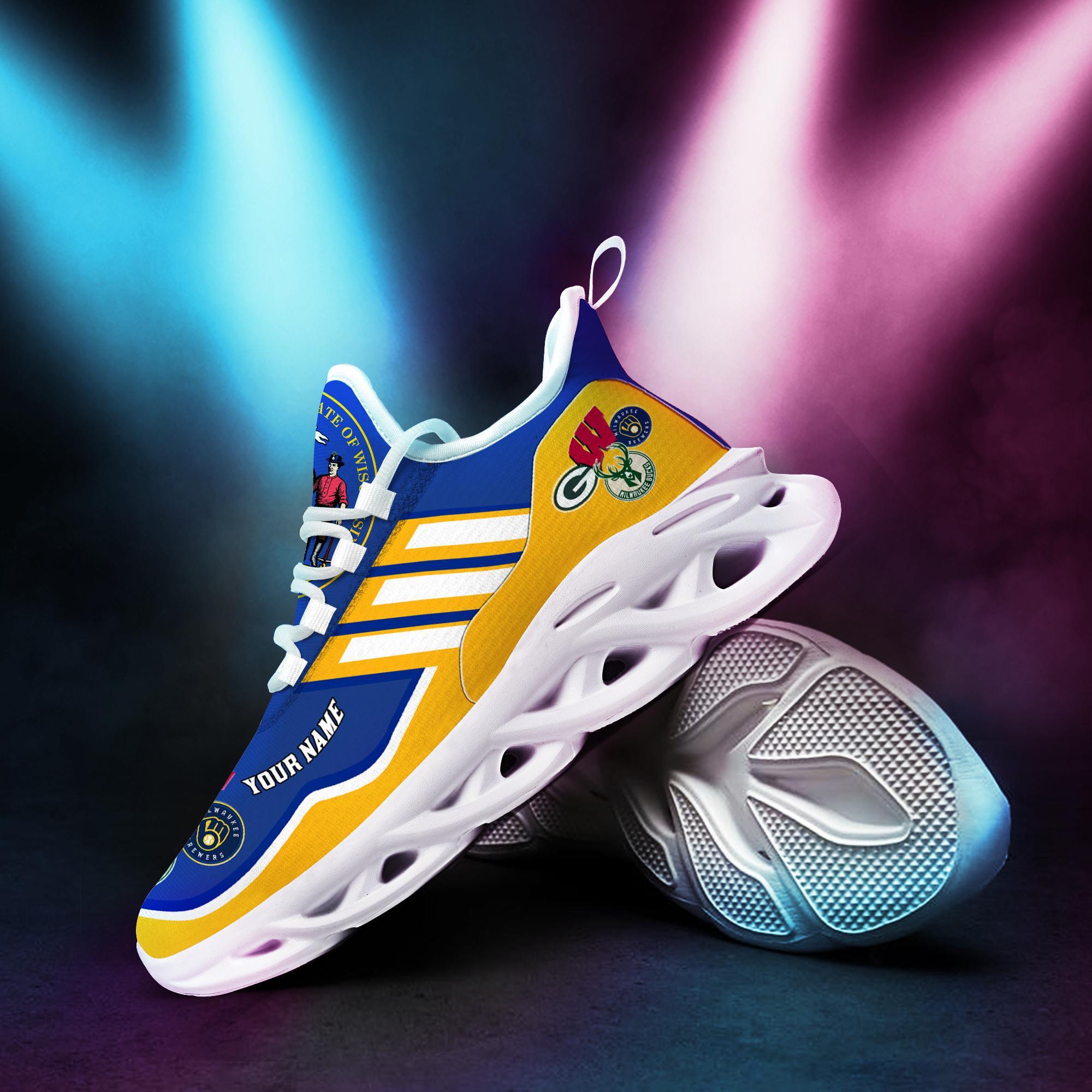 Ideafootwear Wisconsin Sport Team Max Soul Shoes Sneakers For Men And Women