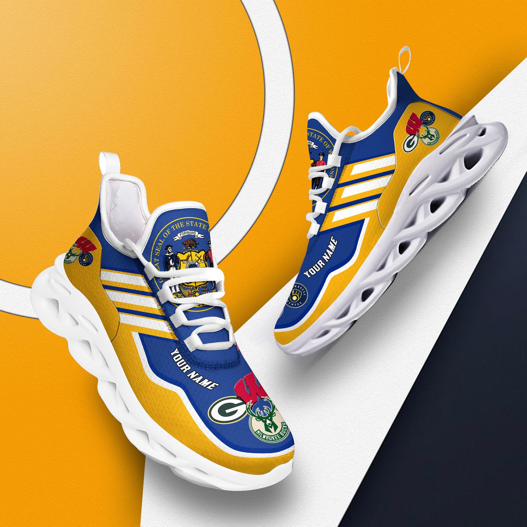 Ideafootwear Wisconsin Sport Team Max Soul Shoes Sneakers For Men And Women