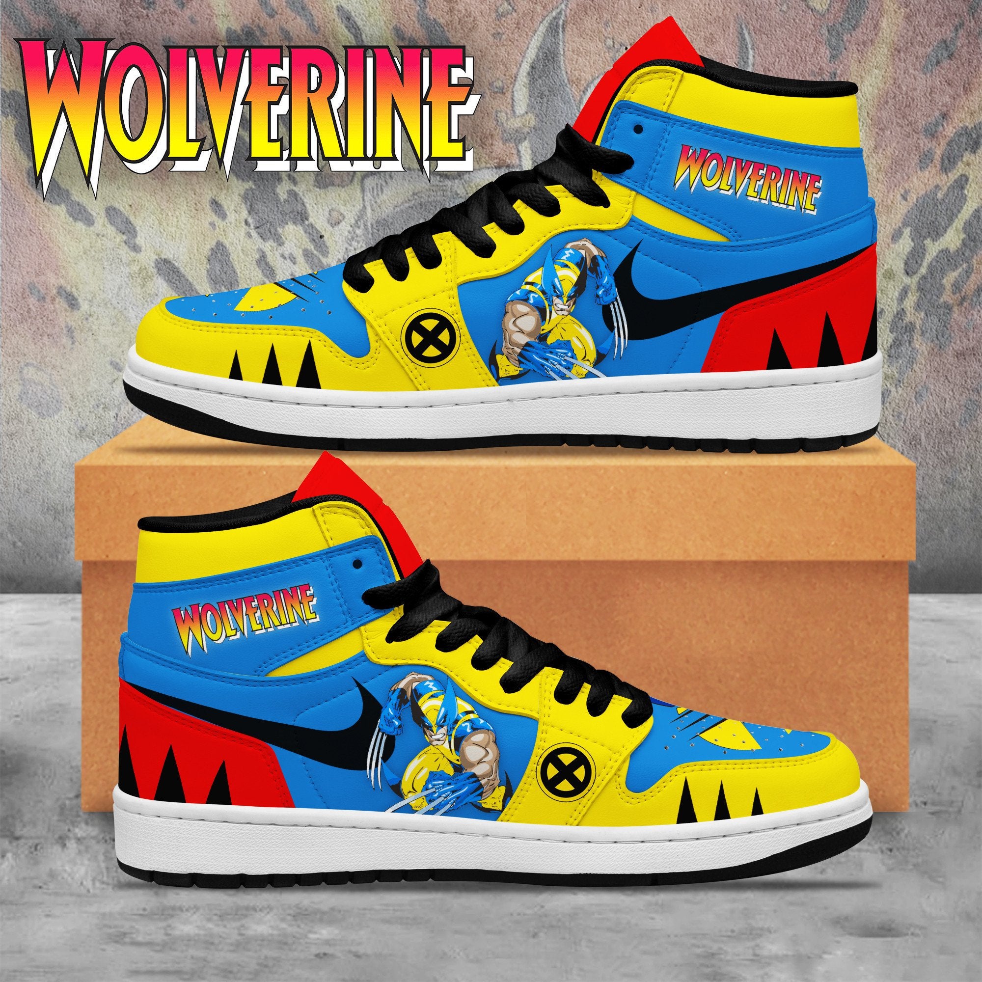 Ideafootwear Wolverine AJ1 High Sneakers Shoes For Men And Women