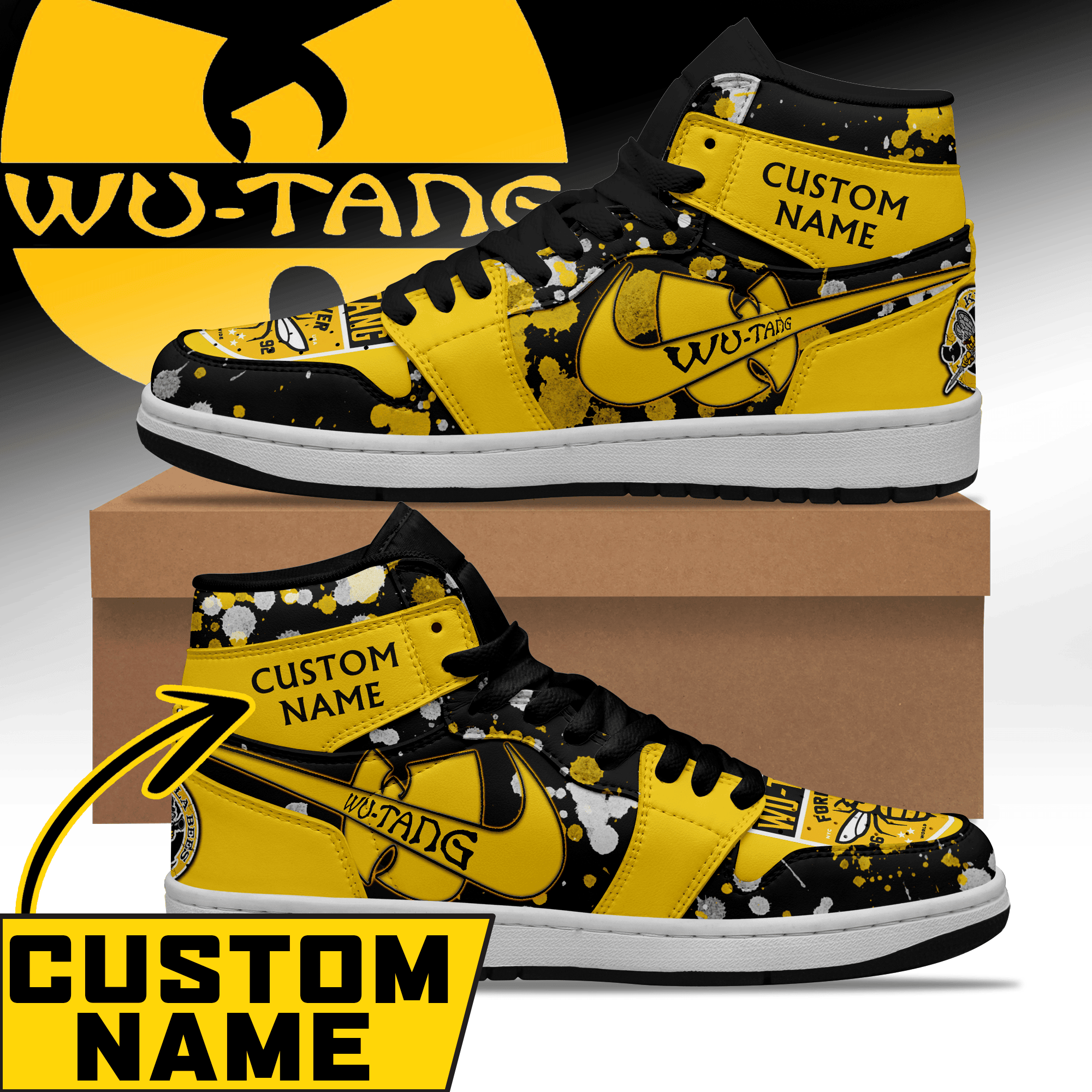 Ideafootwear Wu Tang Clan AJ1 High Sneakers Shoes For Men And Women