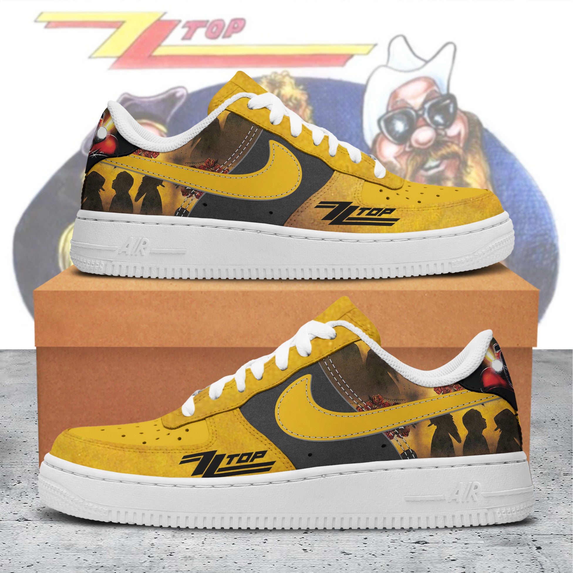 Ideafootwear ZZ Top Air Low-Top Sneakers Shoes For Men And Women