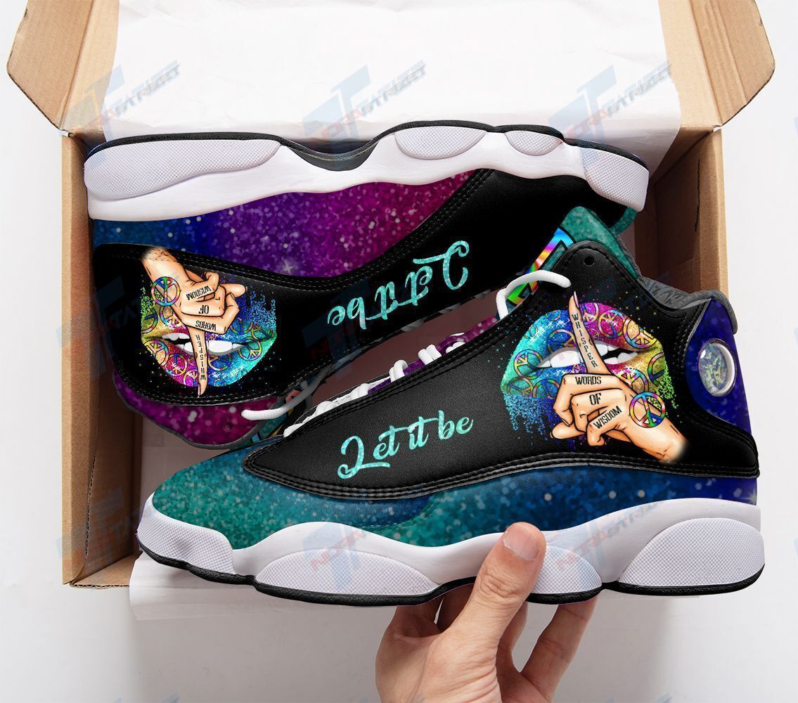 Ideafootwear Hippie Lips Let It Be AJ13 Sneakers Shoes For Men And Women 1