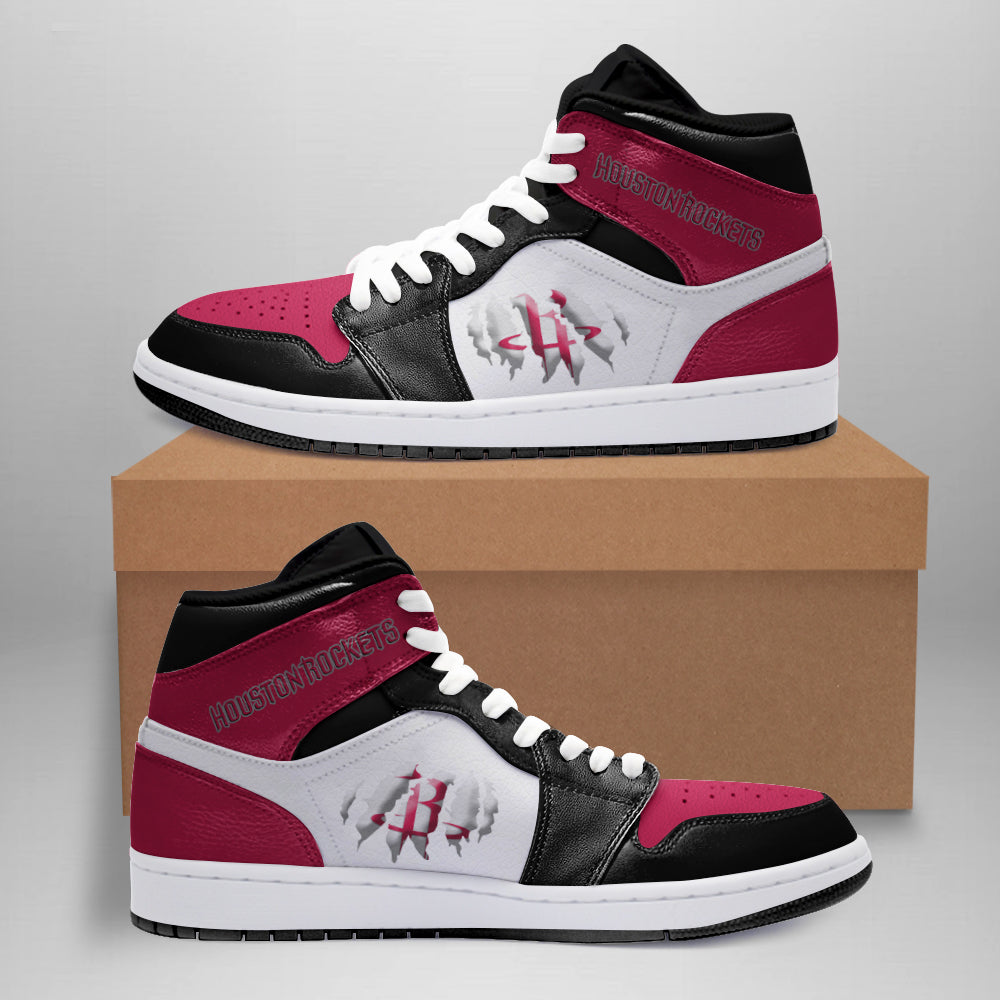 Ideafootwear Houston Rockets AJ1 High Sneakers Shoes For Men And Women 3