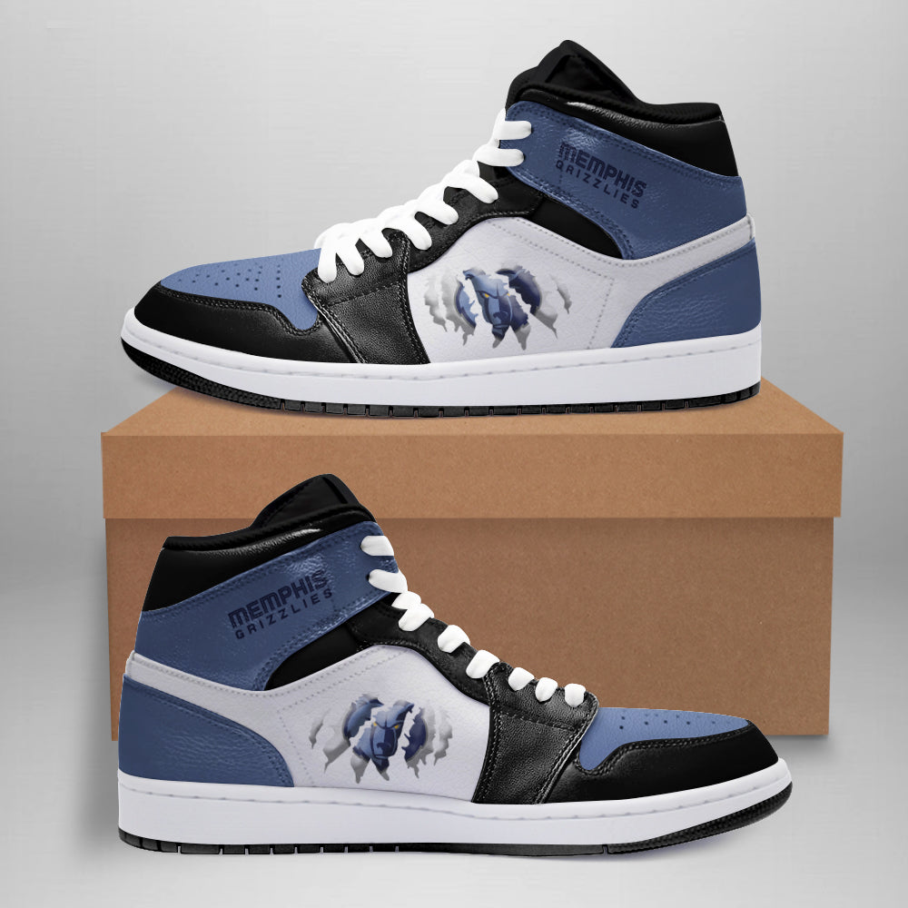 Ideafootwear Memphis Grizzlies AJ1 High Sneakers Shoes For Men And Women 3