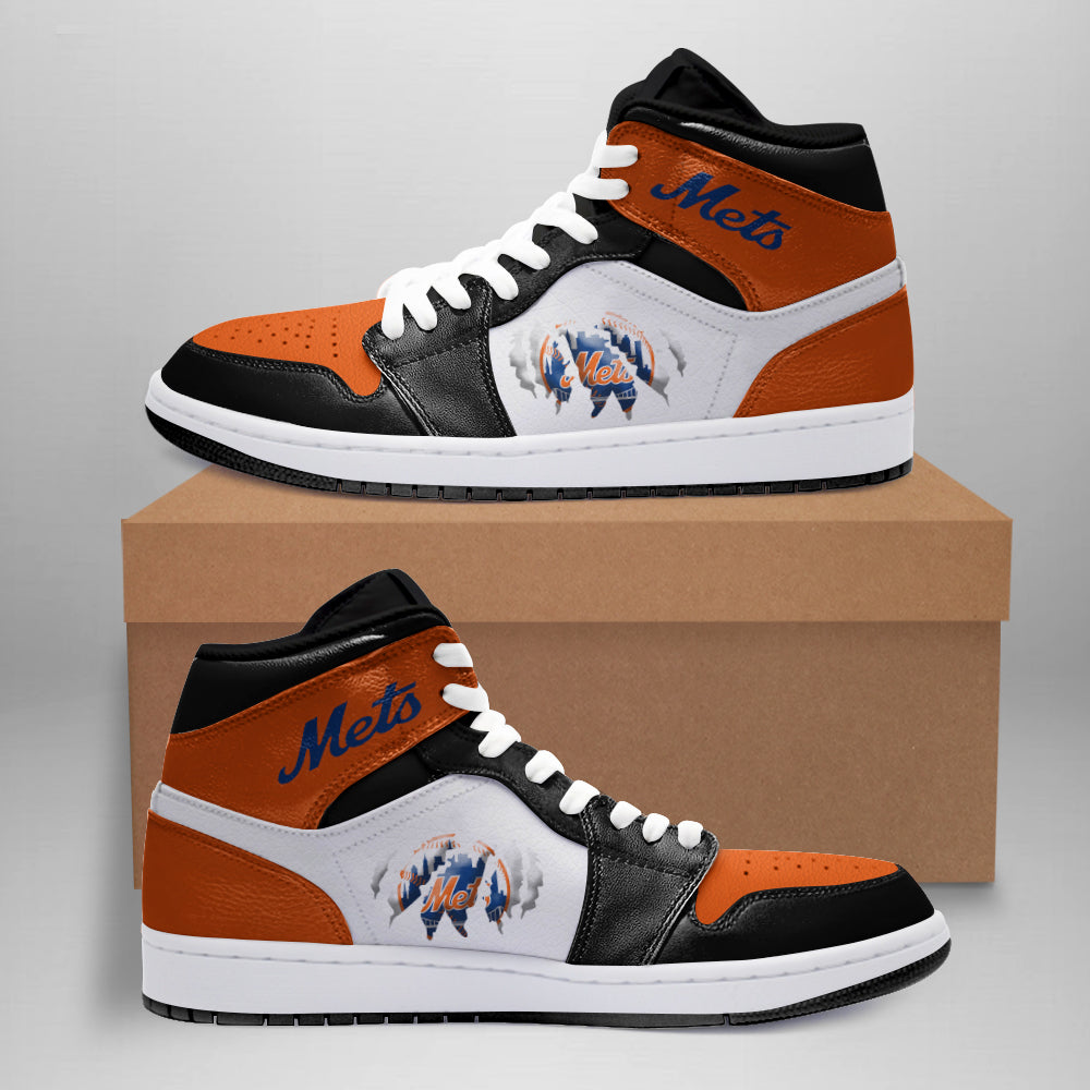 Ideafootwear New York Mets AJ1 High Sneakers Shoes For Men And Women 2