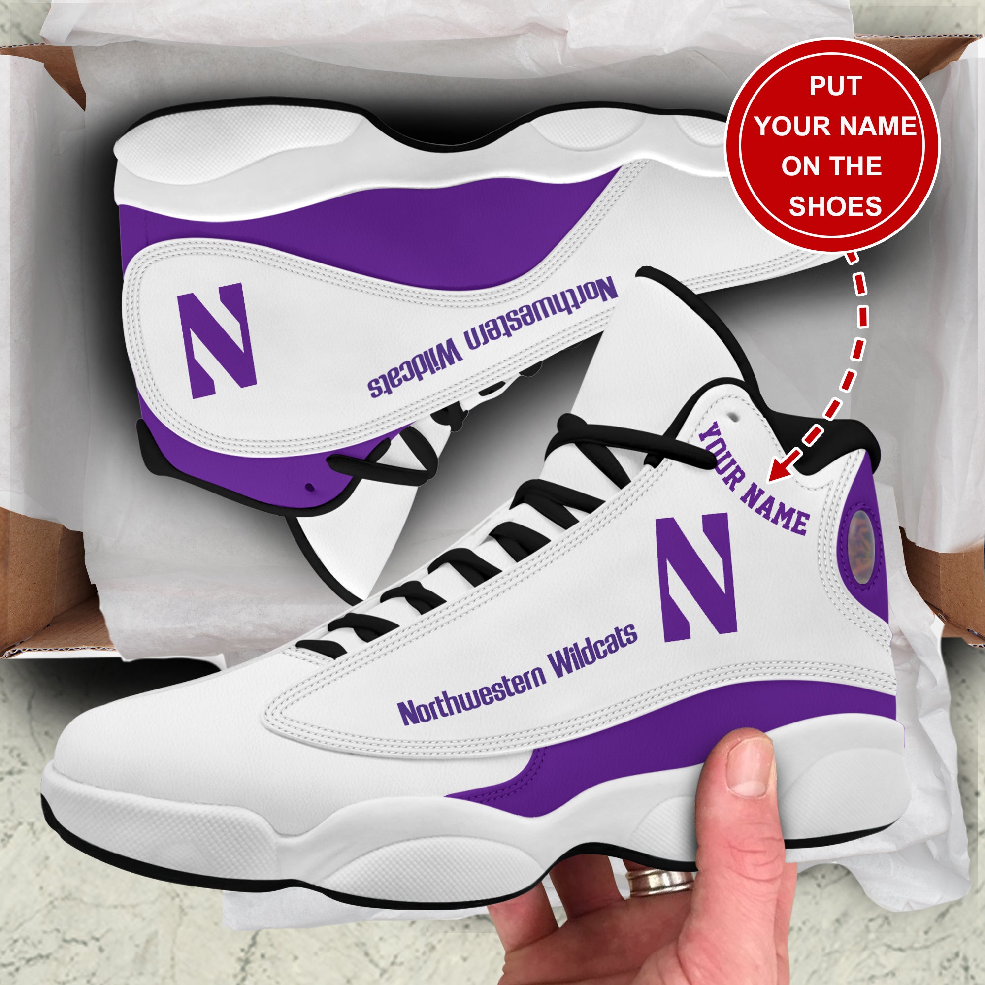 Ideafootwear Northwestern Wildcats AJ13 Sneakers Shoes For Men And Women 1