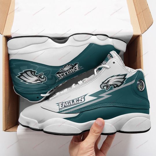 Ideafootwear Philadelphia Eagles AJ13 Sneakers Shoes For Men And Women 4