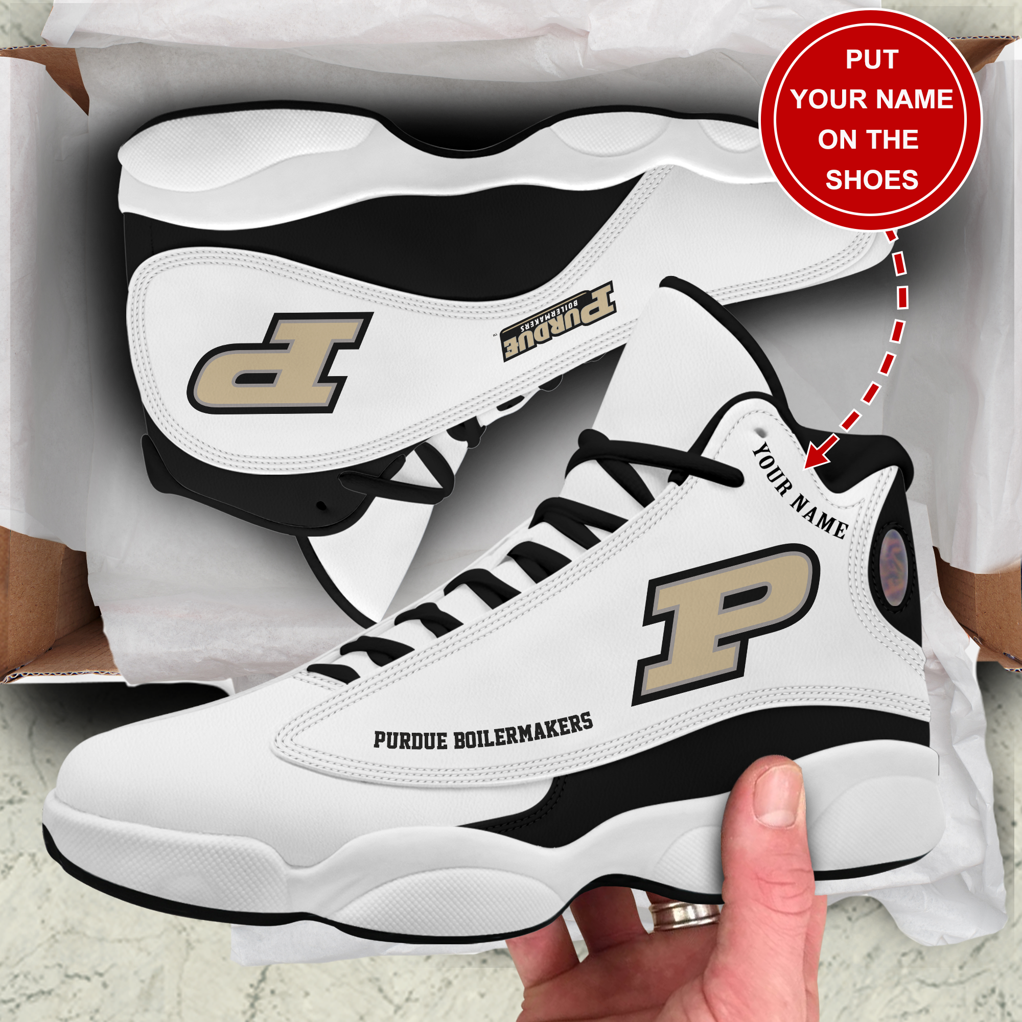 Ideafootwear Purdue Boilermakers AJ13 Sneakers Shoes For Men And Women 1