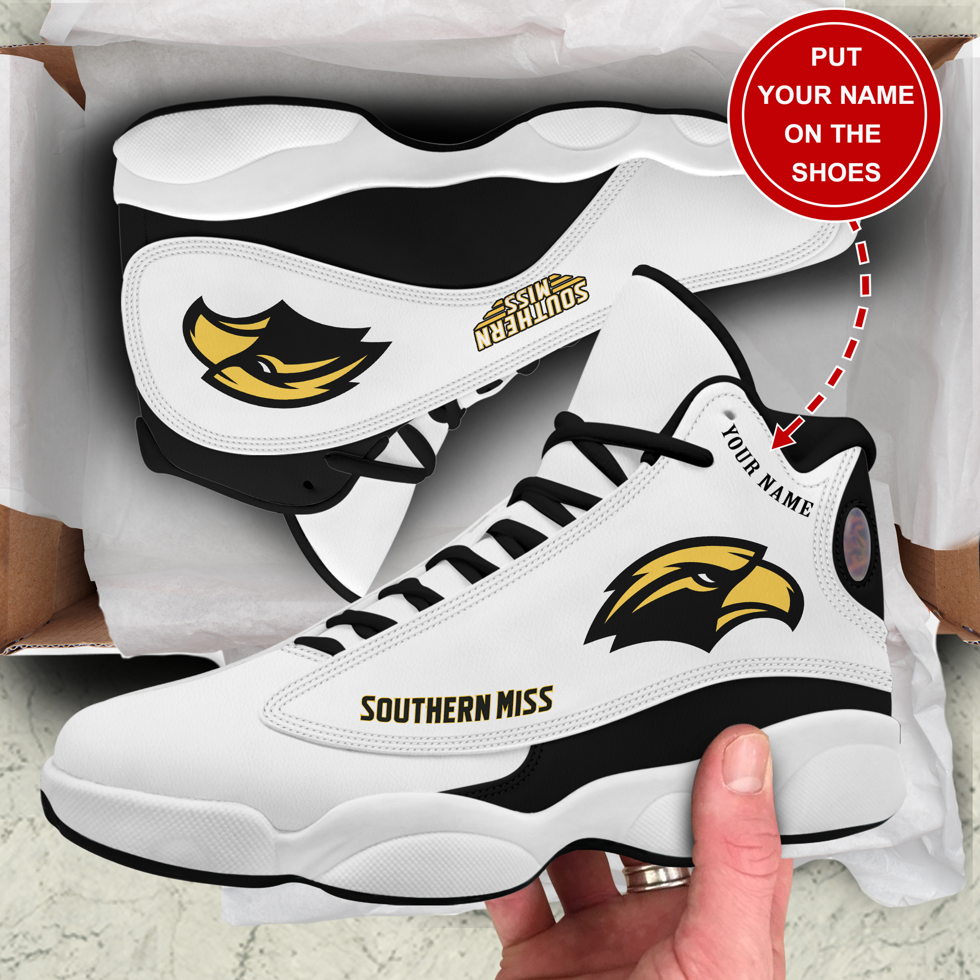 Ideafootwear Southern Miss Athletics AJ13 Sneakers Shoes For Men And Women 1