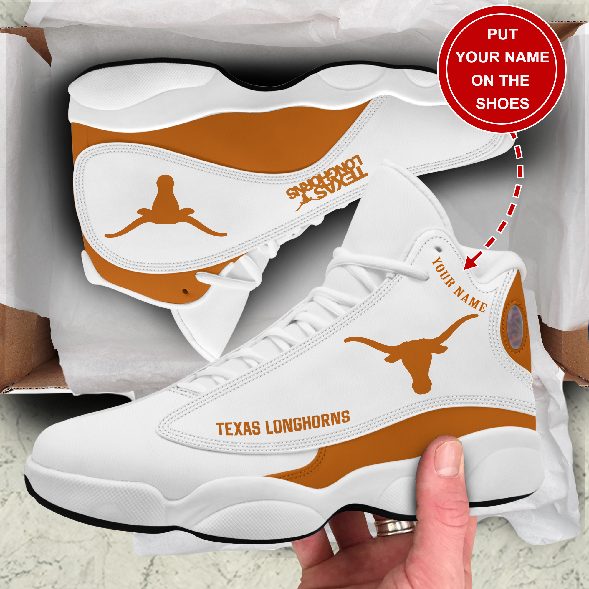 Ideafootwear Texas Longhorns AJ13 Sneakers Shoes For Men And Women 1
